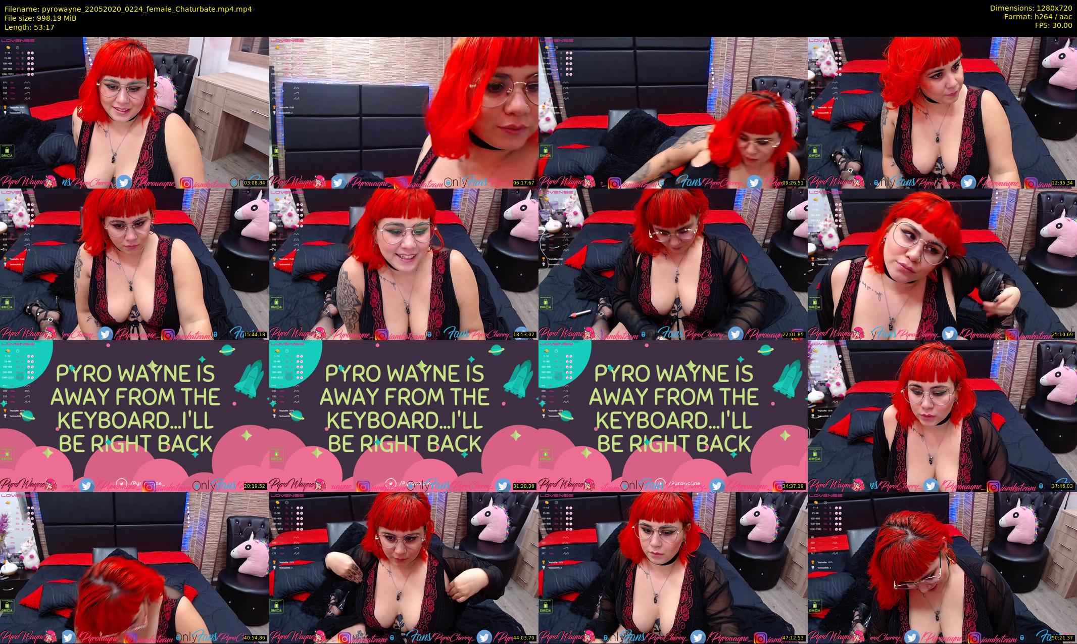 pyrowayne — 54 minute Chaturbate female cam show recording, 720p, May 22, 2020
