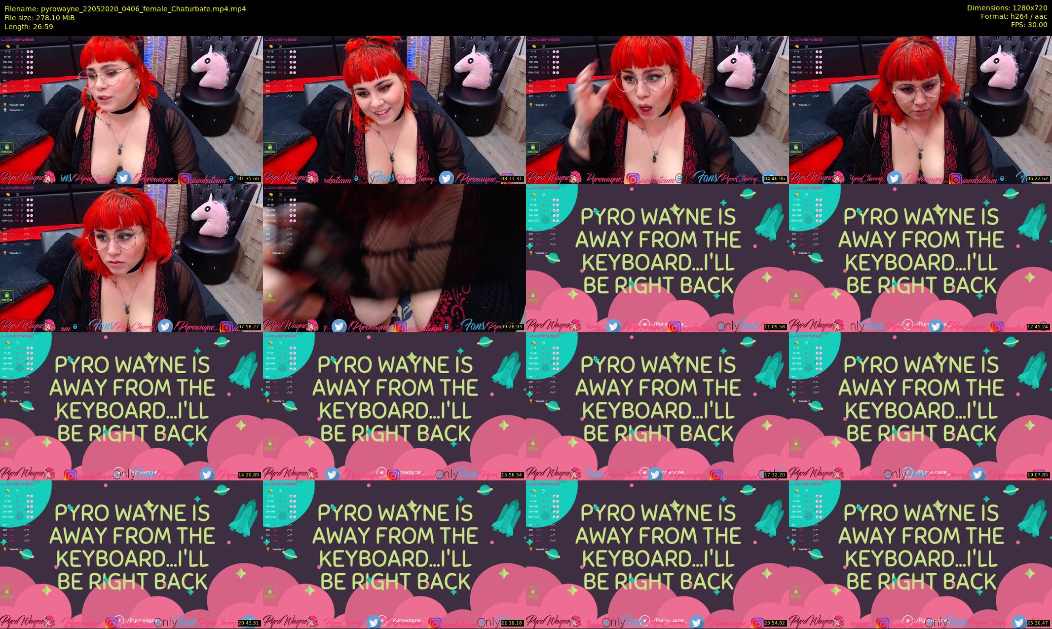 pyrowayne — 27 minute Chaturbate female cam show recording, 720p, May 22, 2020