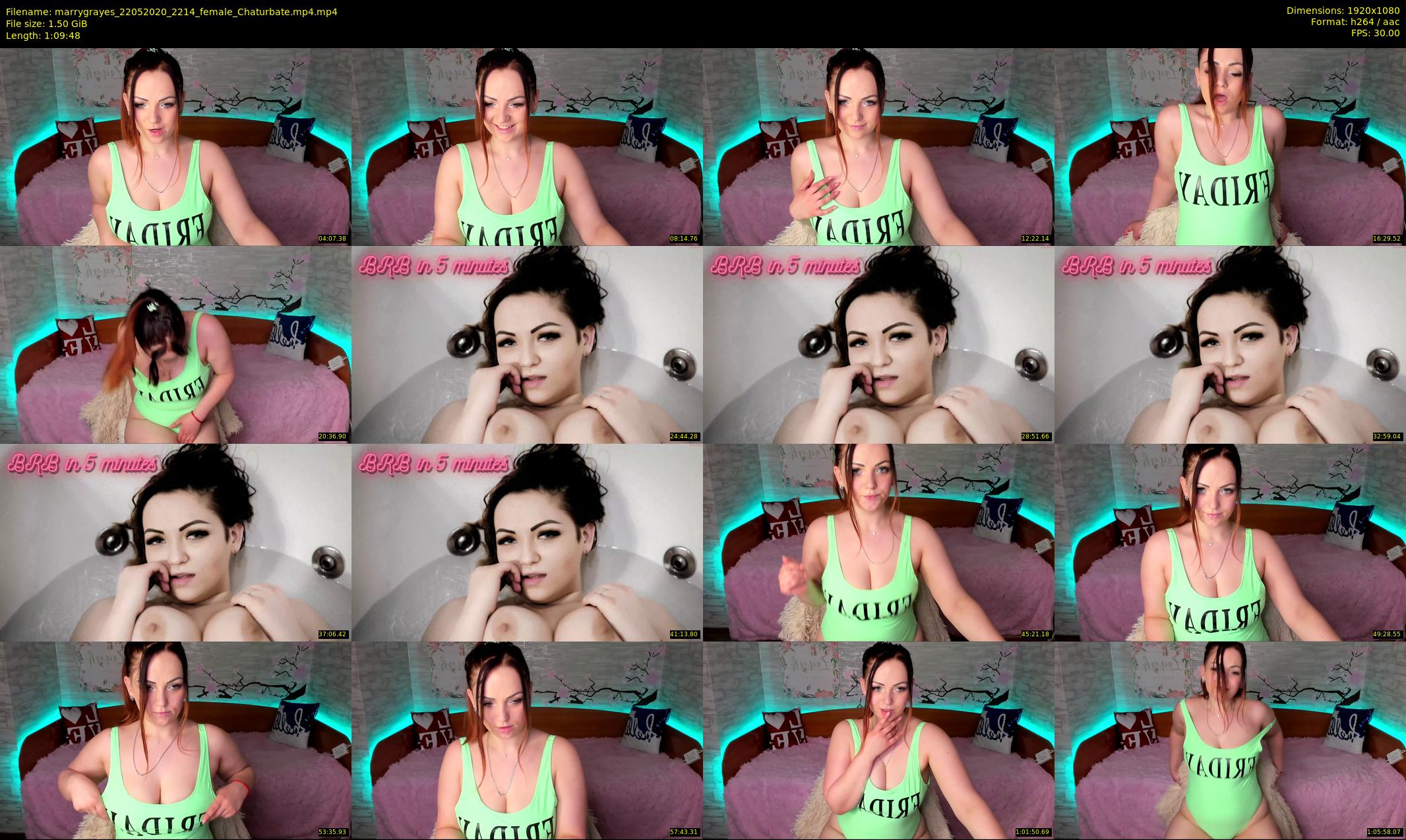 marrygrayes — 70 minute Chaturbate female cam show recording, 1080p, May 22, 2020