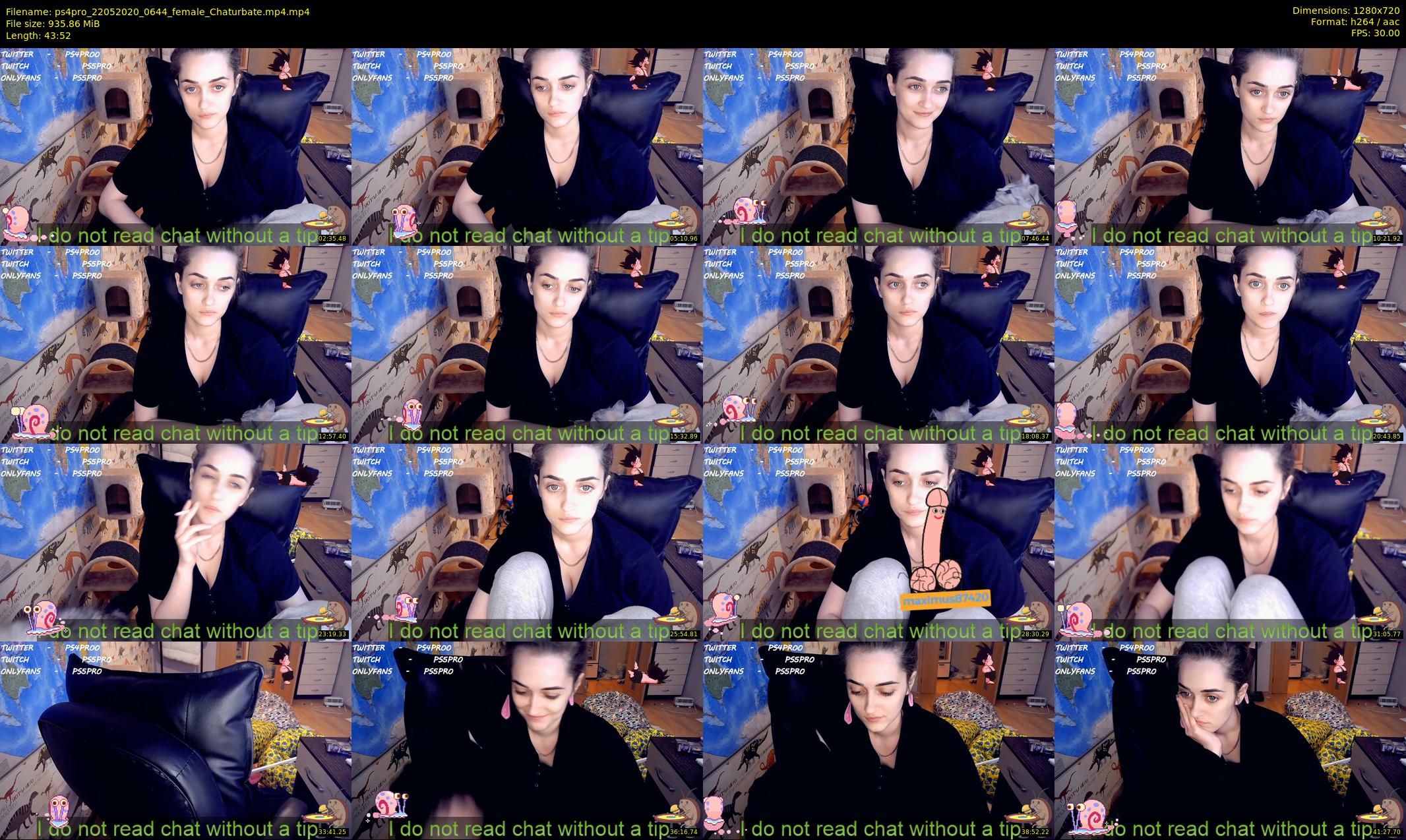 ps4pro — 44 minute Chaturbate female cam show recording, 720p, May 22, 2020