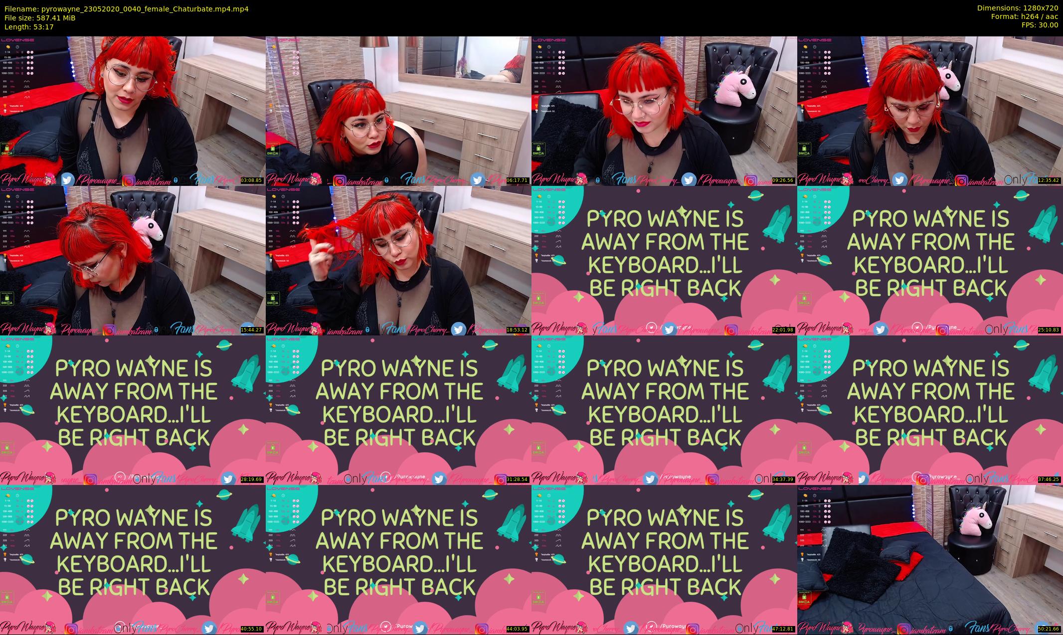 pyrowayne — 54 minute Chaturbate female cam show recording, 720p, May 23, 2020