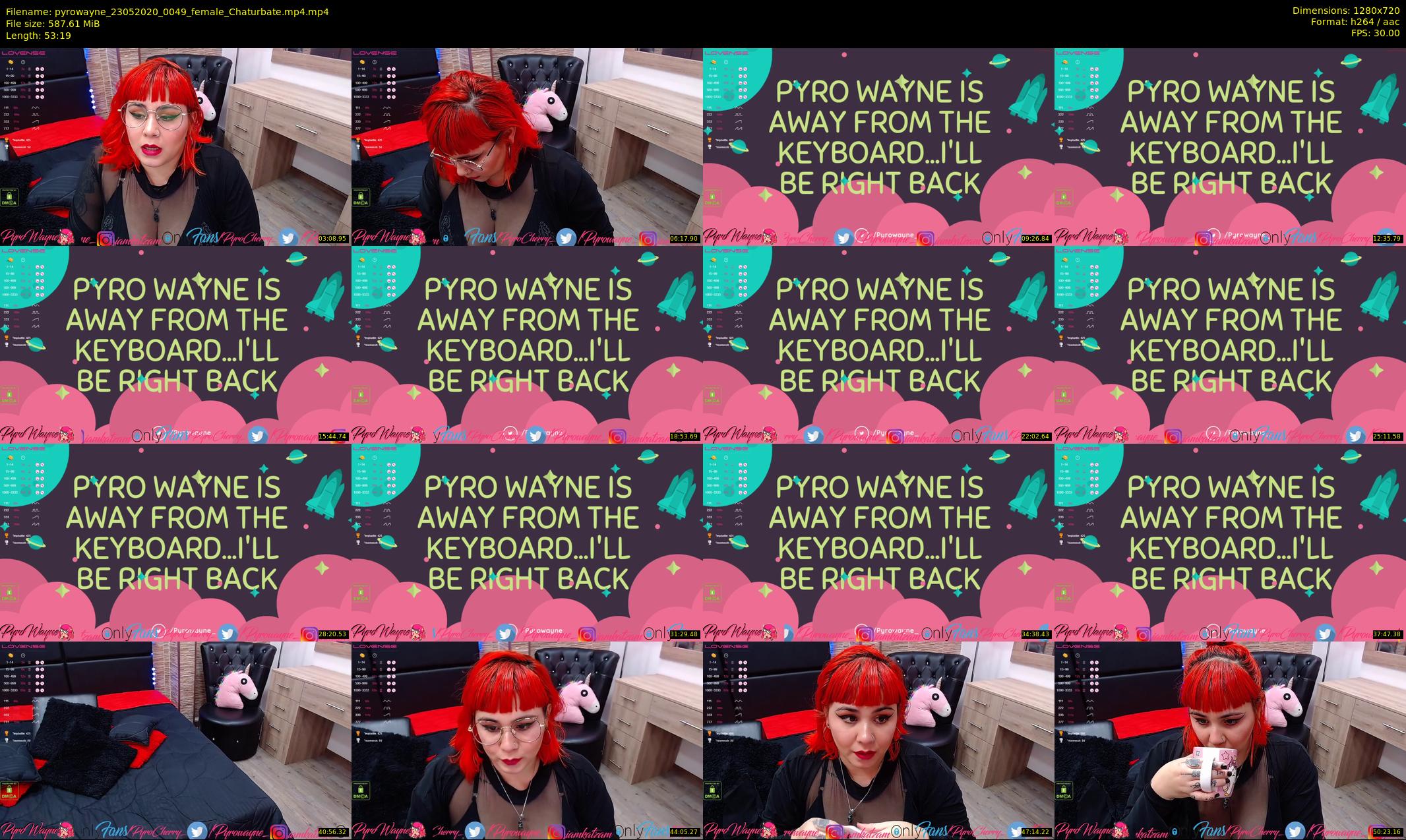 pyrowayne — 54 minute Chaturbate female cam show recording, 720p, May 23, 2020