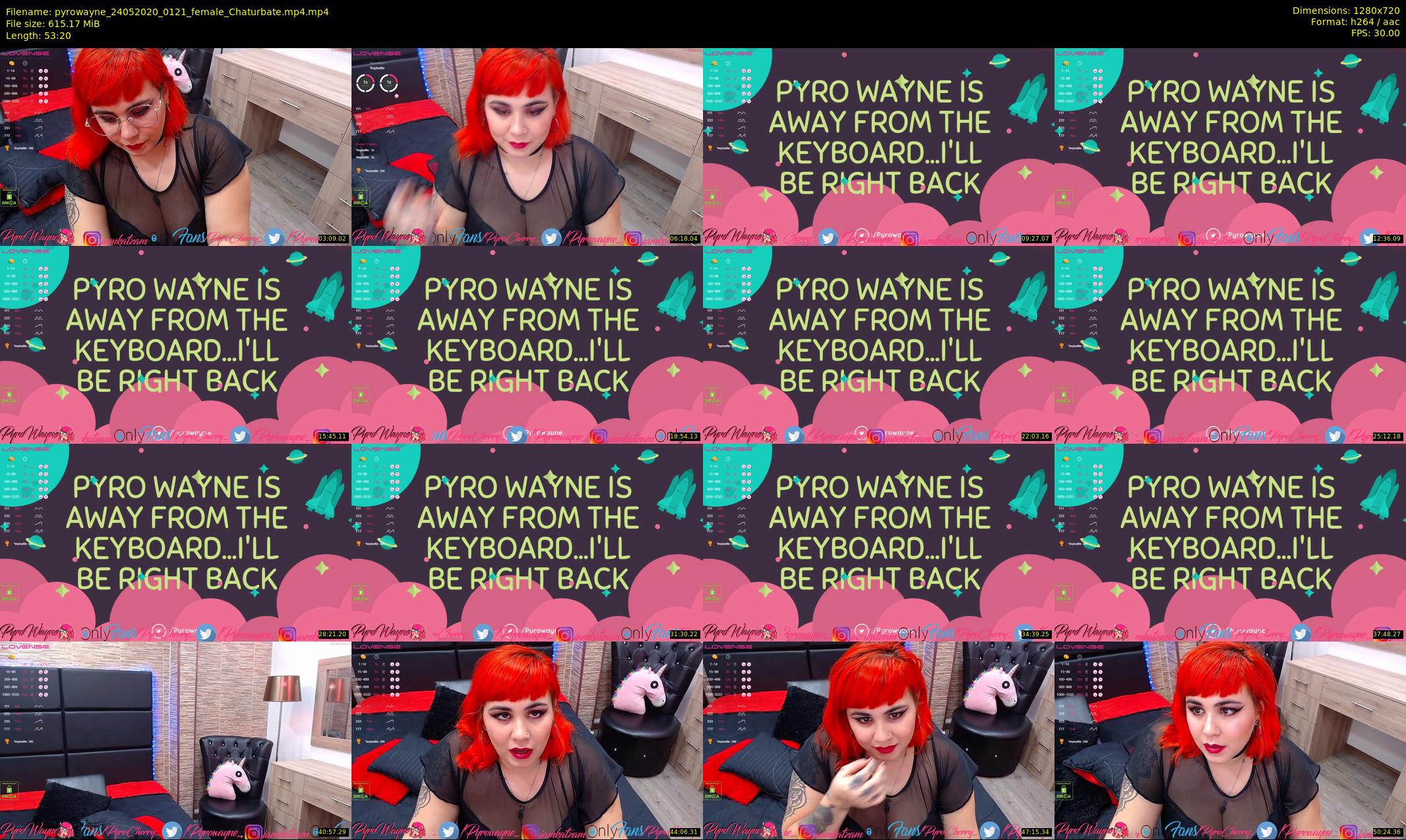 pyrowayne — 54 minute Chaturbate female cam show recording, 720p, May 24, 2020