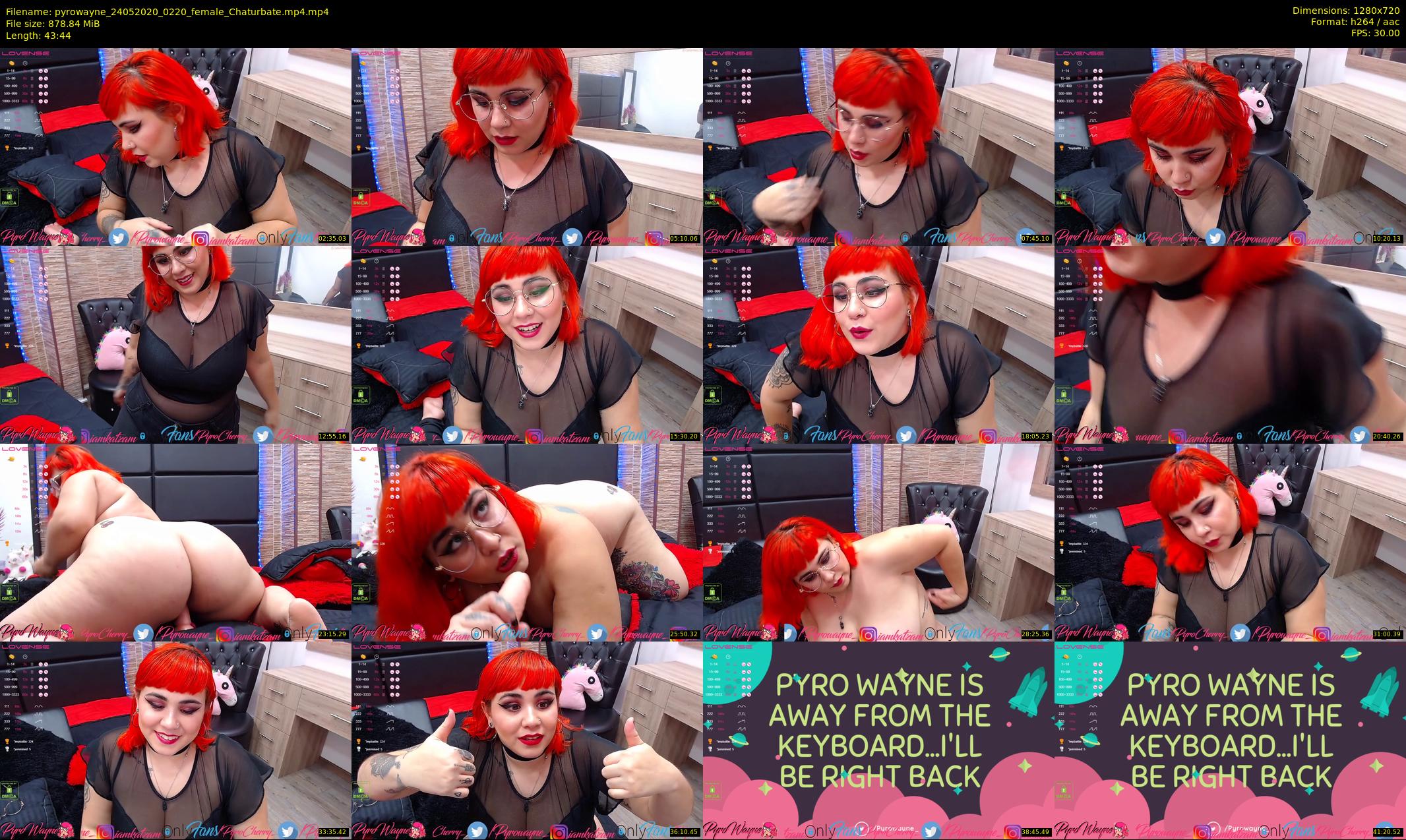 pyrowayne — 44 minute Chaturbate female cam show recording, 720p, May 24, 2020