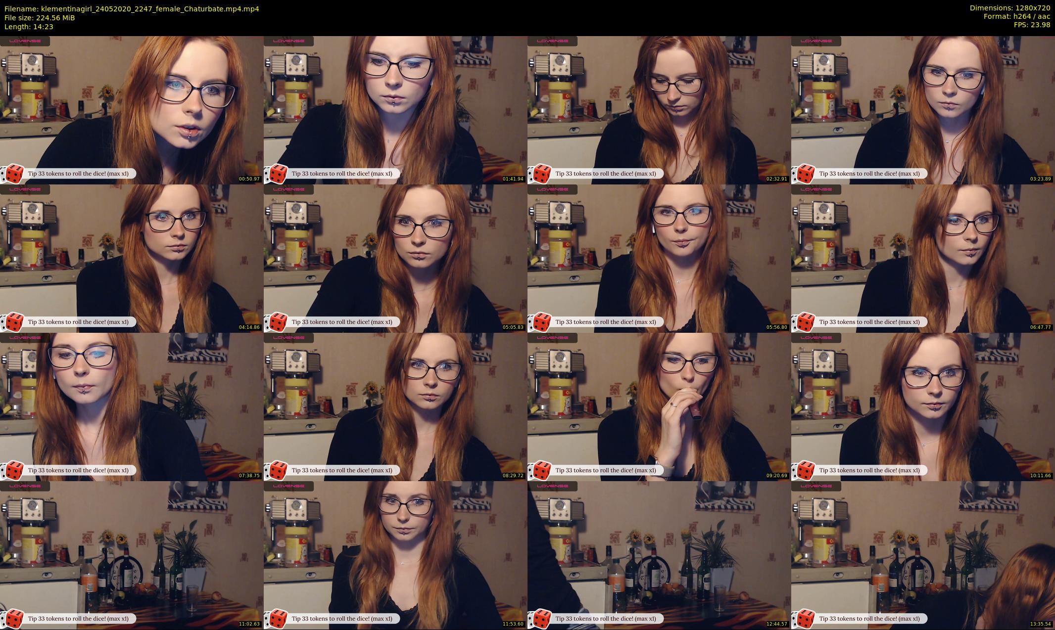 klementinagirl — 15 minute Chaturbate female cam show recording, 720p, May 24, 2020