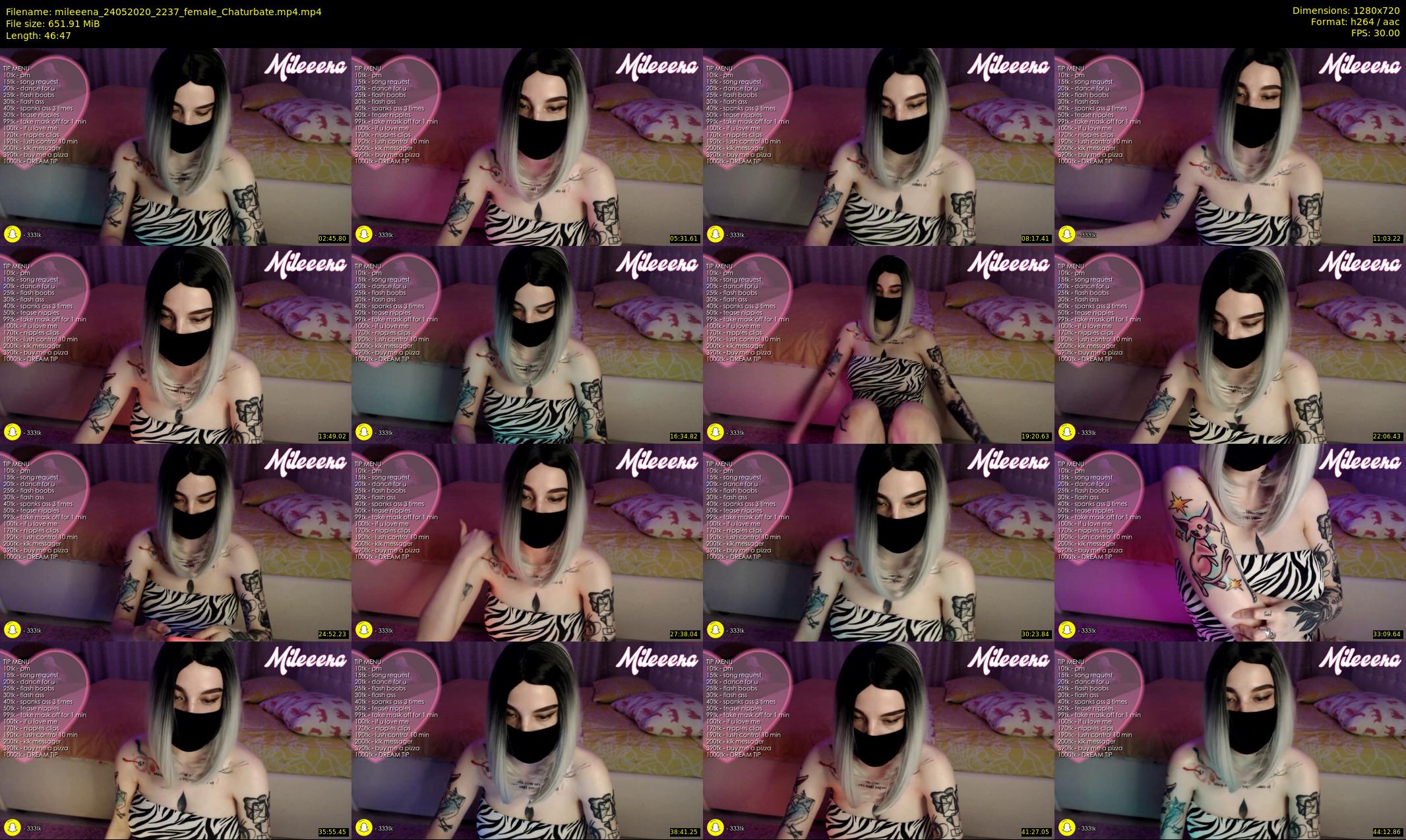 mileeena — 47 minute Chaturbate female cam show recording, 720p, May 24, 2020