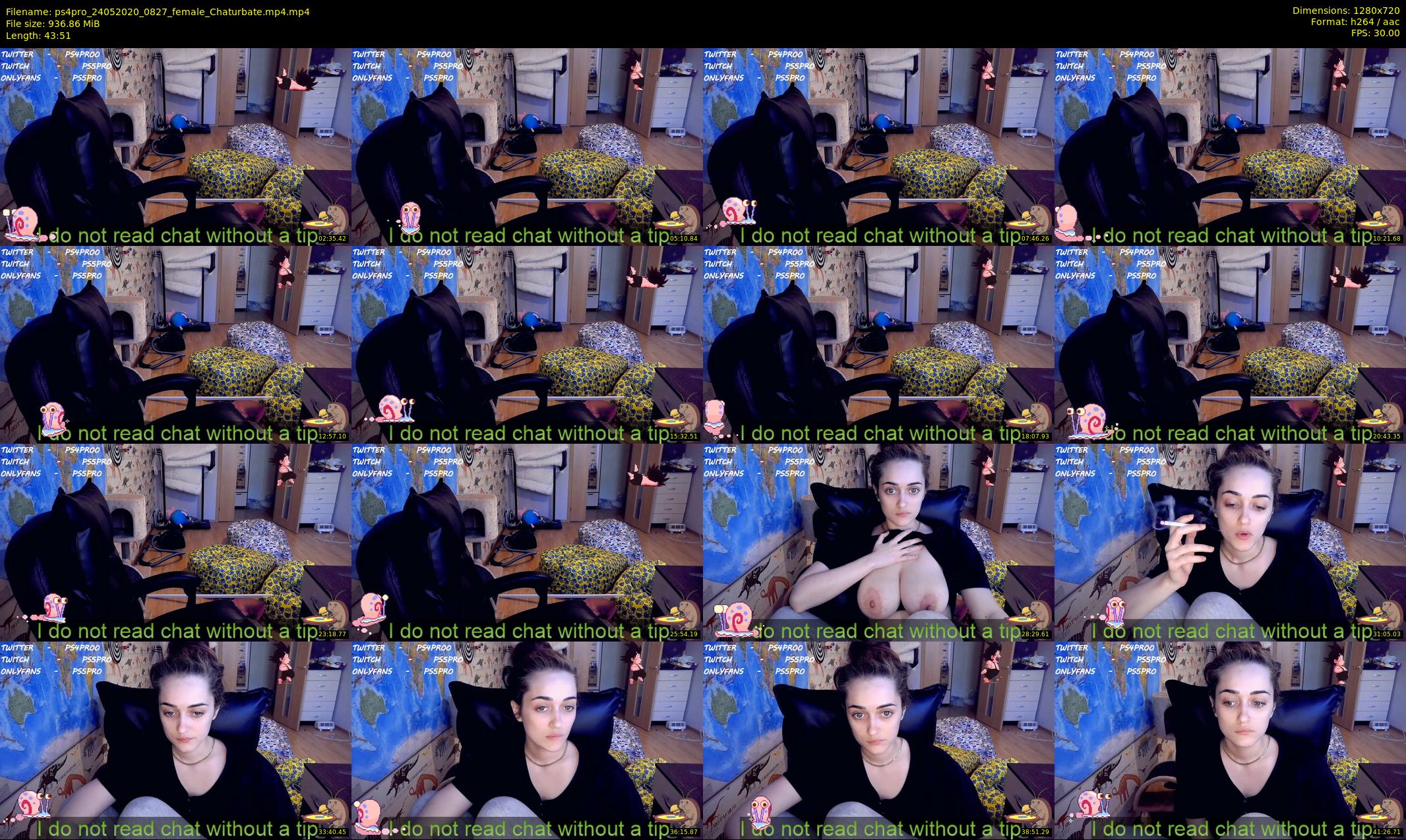 ps4pro — 44 minute Chaturbate female cam show recording, 720p, May 24, 2020