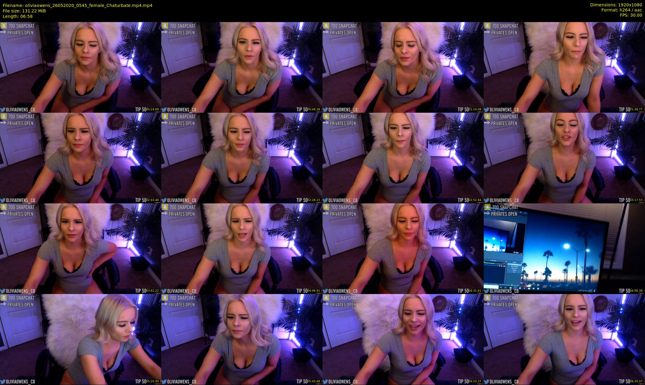 oliviaowens — 7 minute Chaturbate female cam show recording, 1080p, May 26, 2020