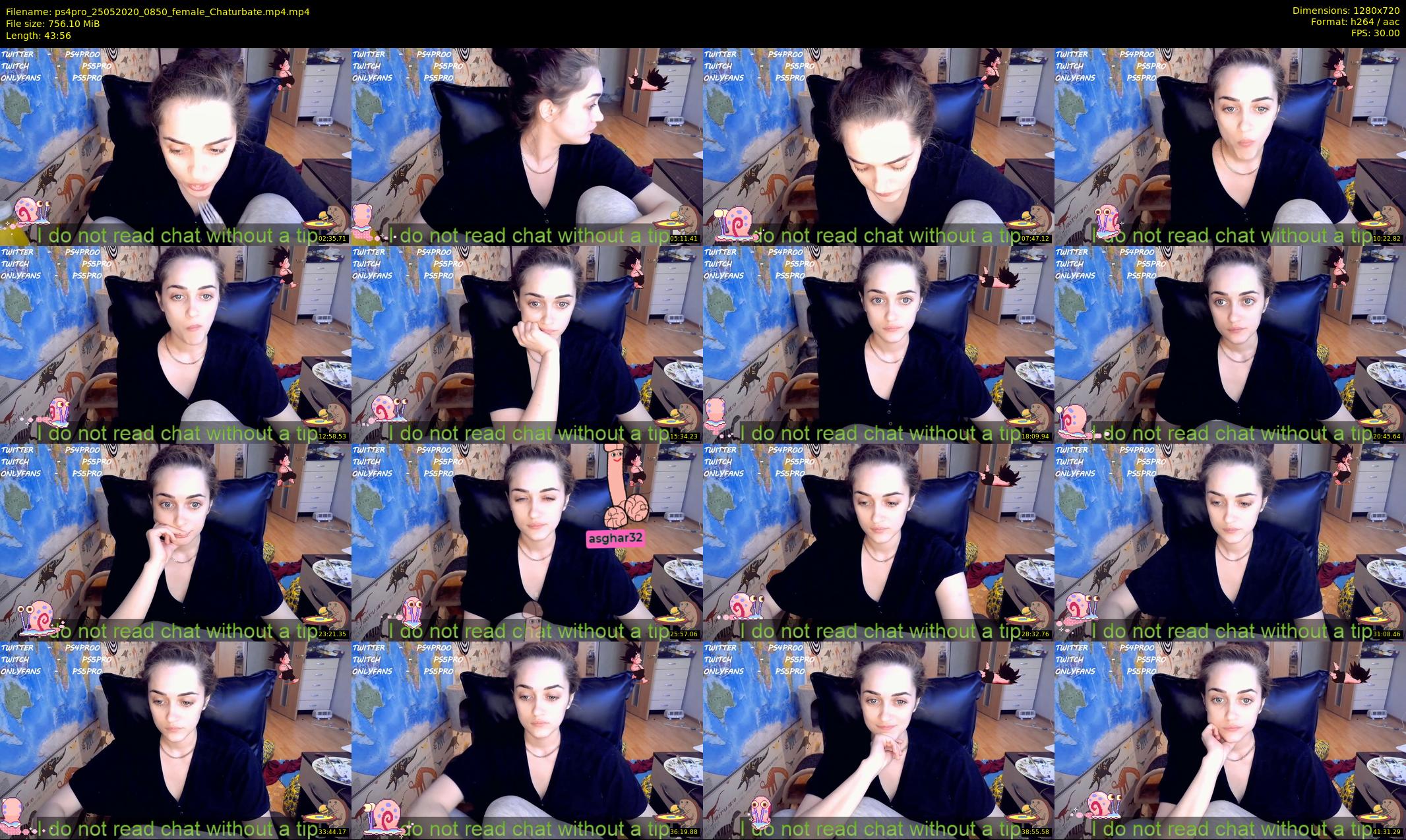 ps4pro — 44 minute Chaturbate female cam show recording, 720p, May 25, 2020