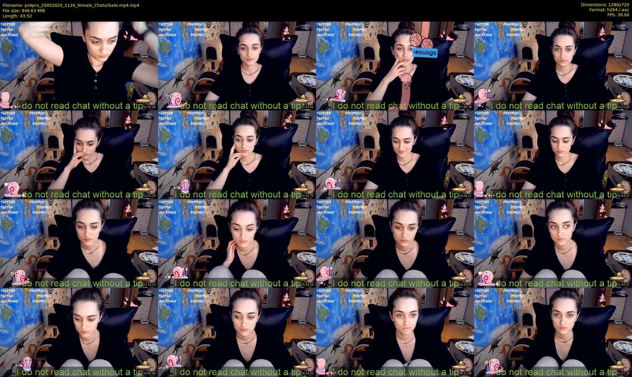 ps4pro — 44 minute Chaturbate female cam show recording, 720p, May 25, 2020
