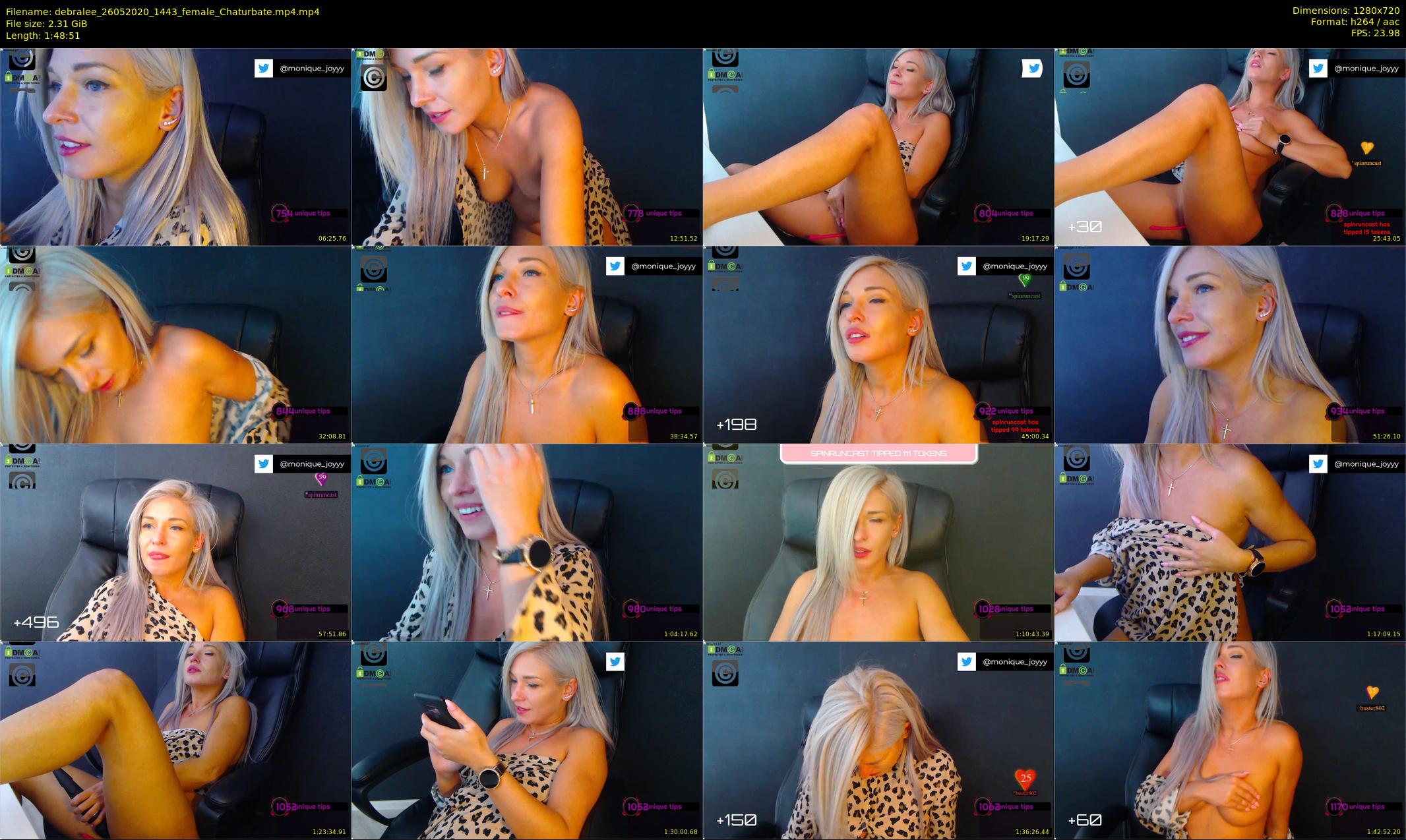 debralee — 109 minute Chaturbate female cam show recording, 720p, May 26, 2020