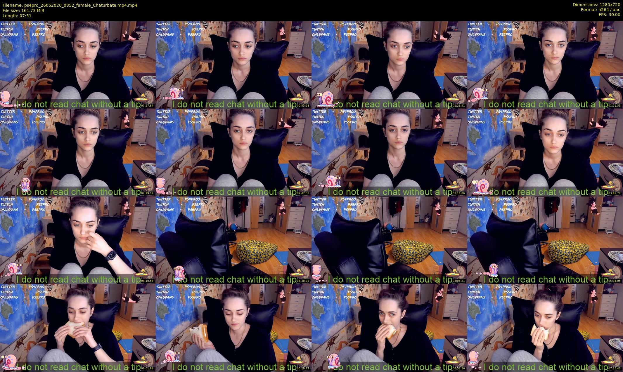 ps4pro — 8 minute Chaturbate female cam show recording, 720p, May 26, 2020