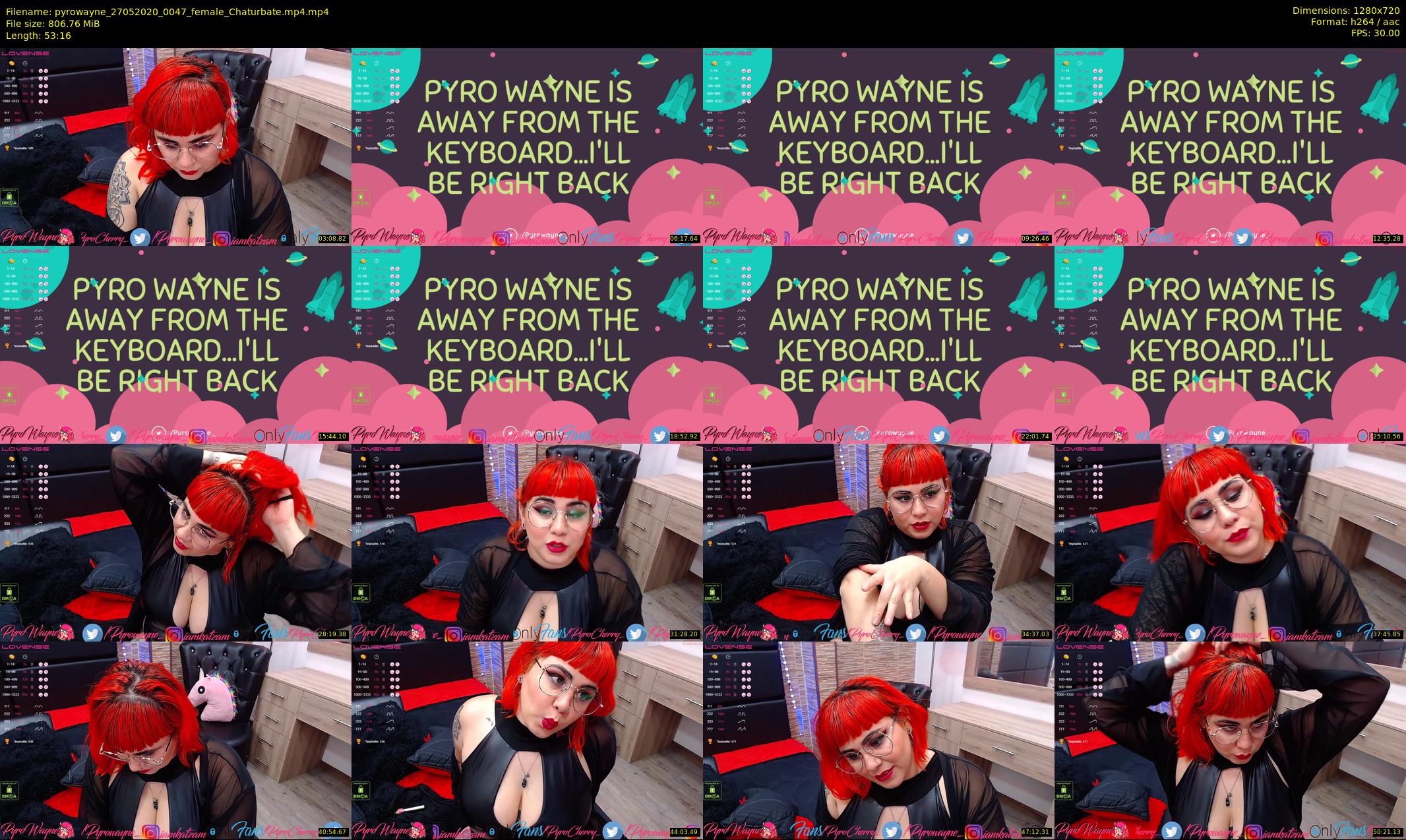 pyrowayne — 54 minute Chaturbate female cam show recording, 720p, May 27, 2020