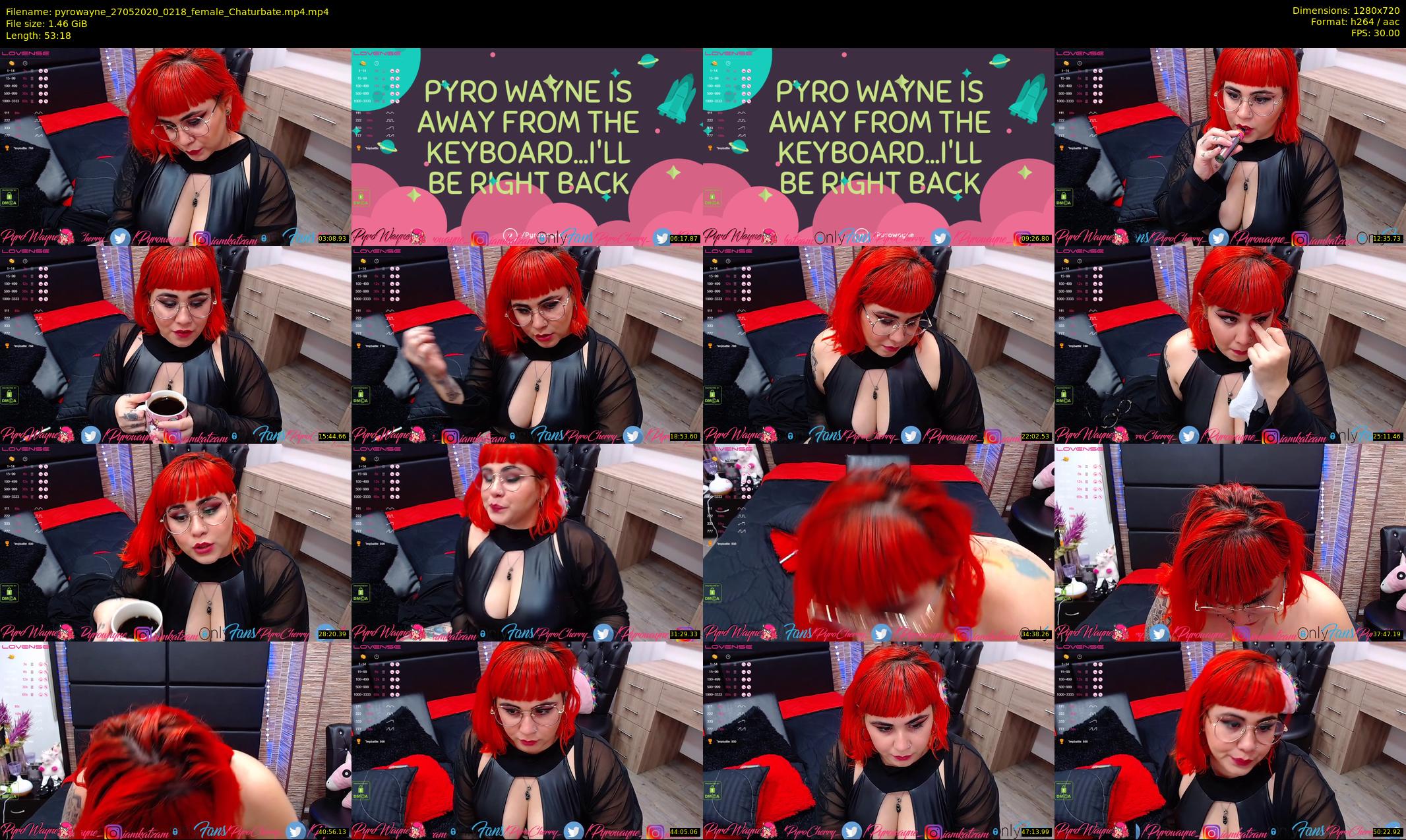 pyrowayne — 54 minute Chaturbate female cam show recording, 720p, May 27, 2020