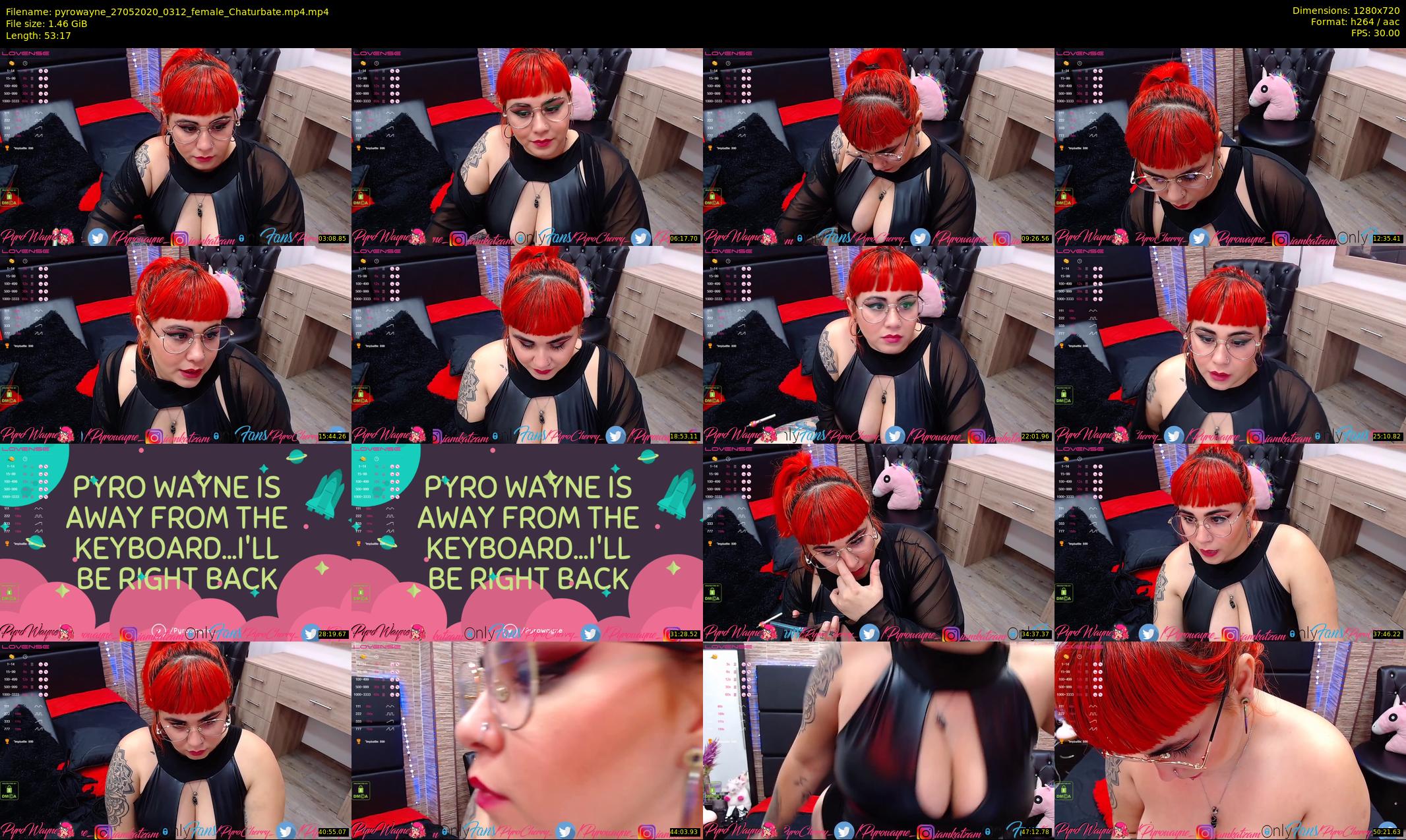 pyrowayne — 54 minute Chaturbate female cam show recording, 720p, May 27, 2020