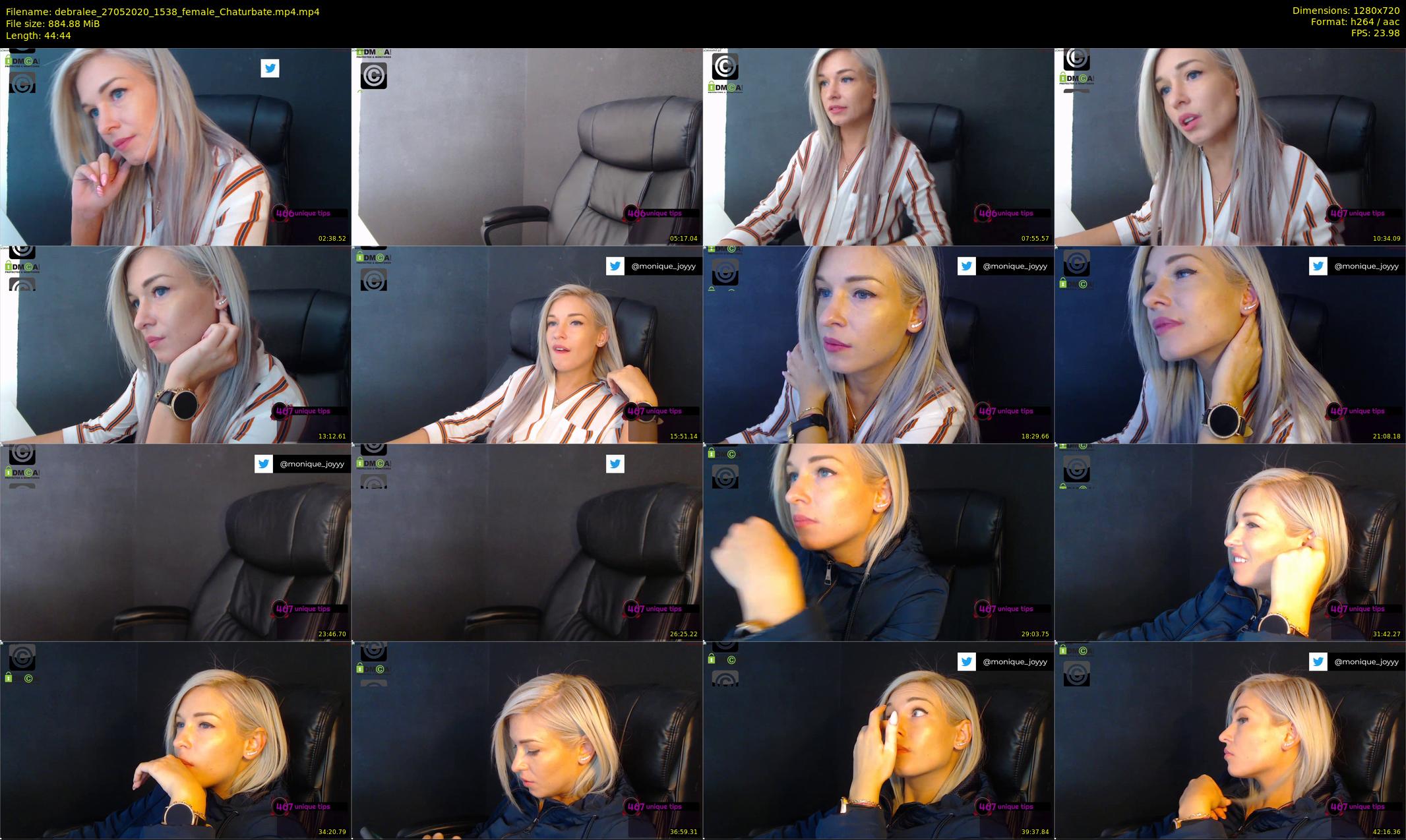 debralee — 45 minute Chaturbate female cam show recording, 720p, May 27, 2020