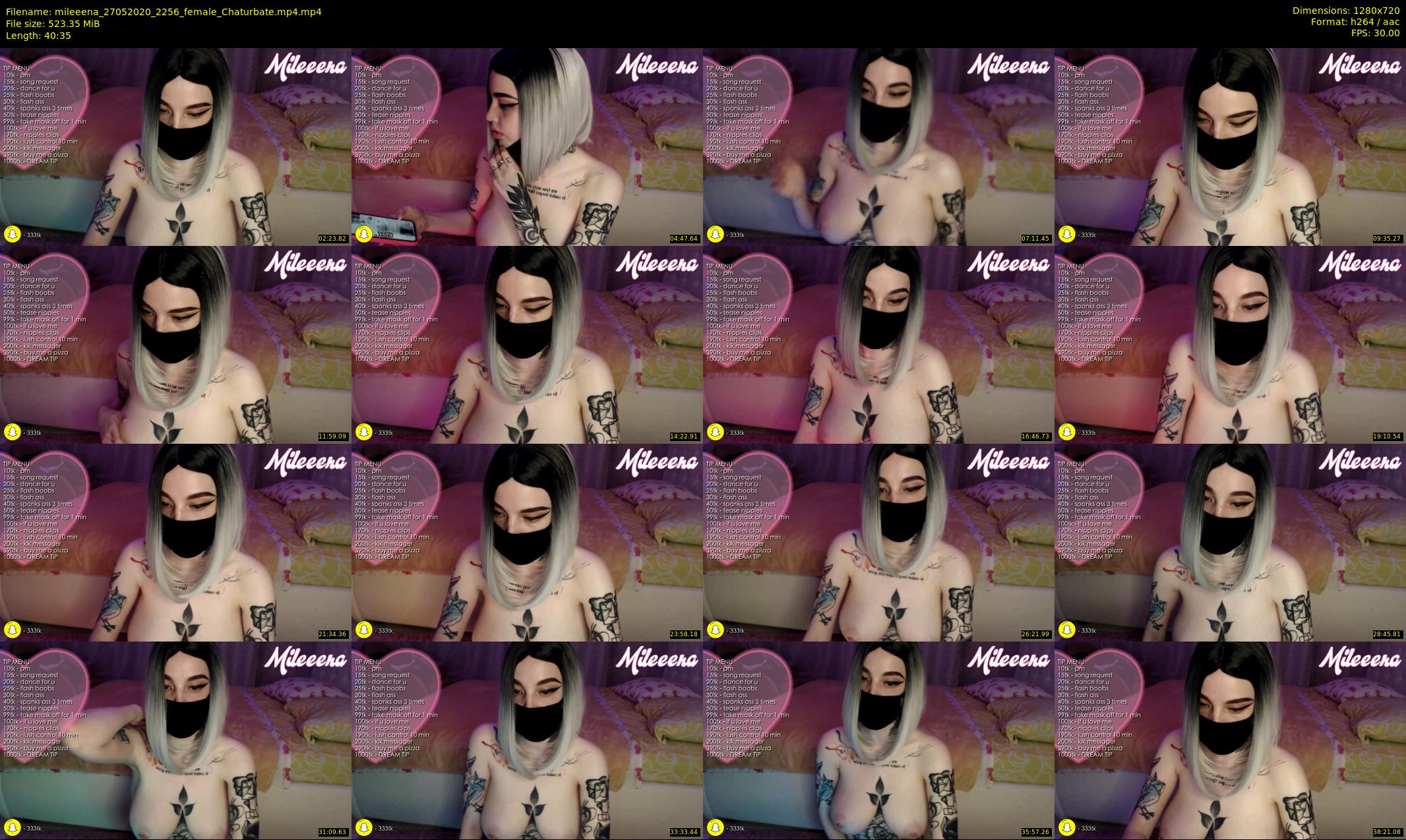 mileeena — 41 minute Chaturbate female cam show recording, 720p, May 27, 2020