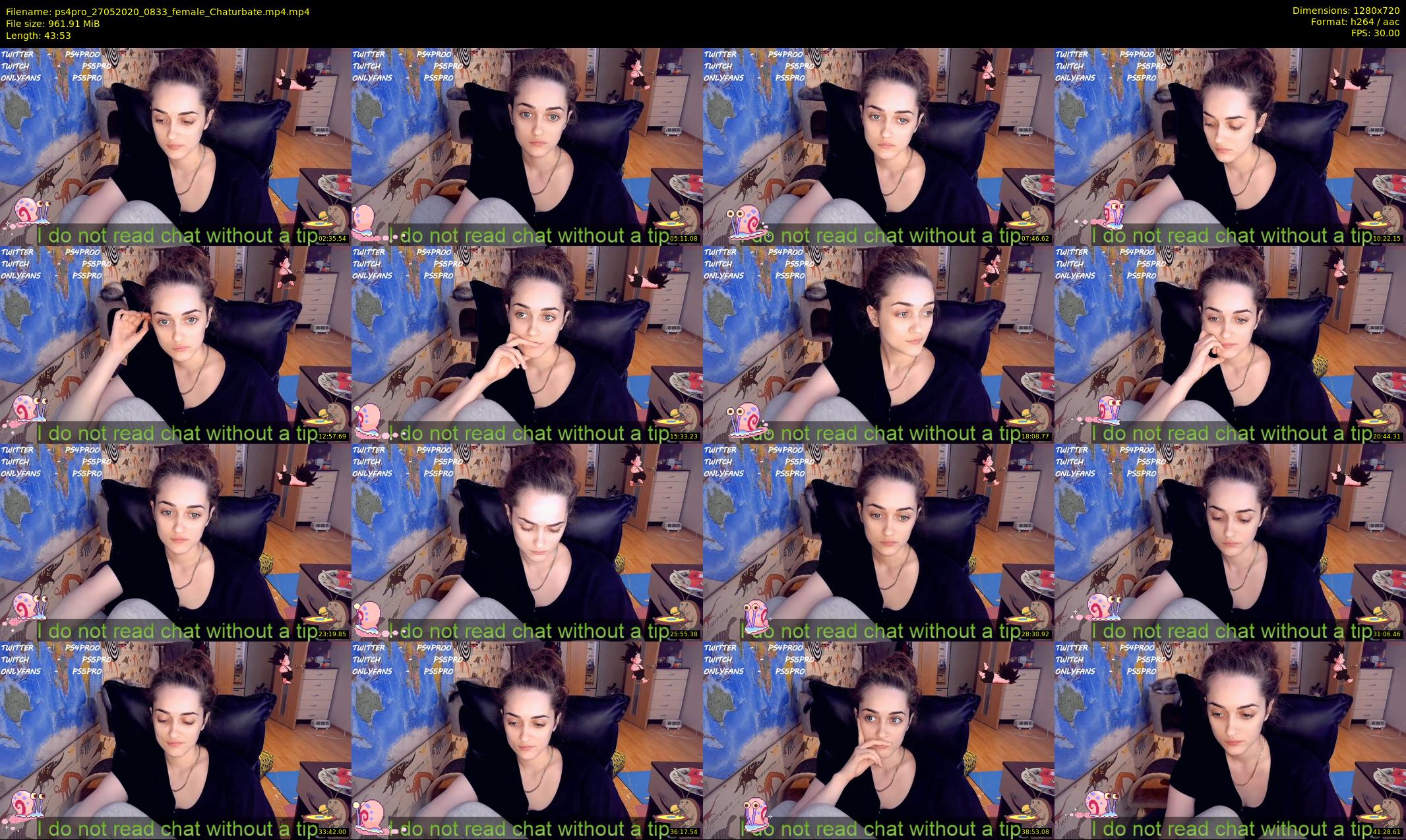 ps4pro — 44 minute Chaturbate female cam show recording, 720p, May 27, 2020