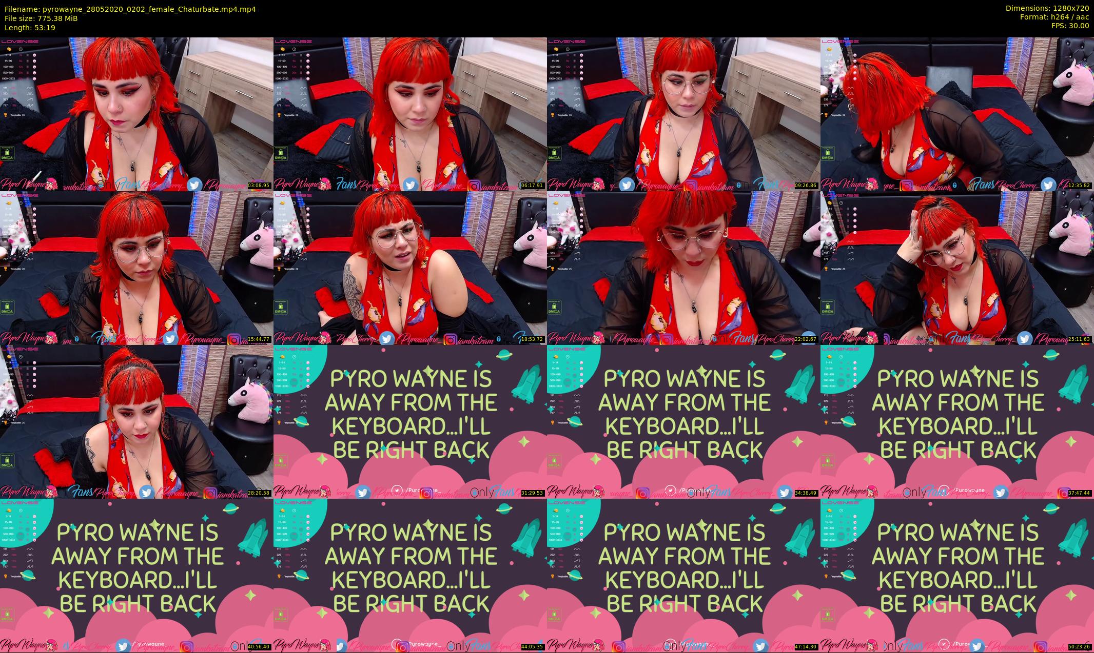 pyrowayne — 54 minute Chaturbate female cam show recording, 720p, May 28, 2020
