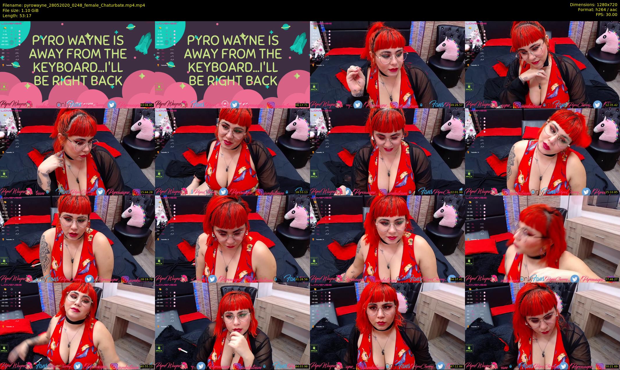 pyrowayne — 54 minute Chaturbate female cam show recording, 720p, May 28, 2020
