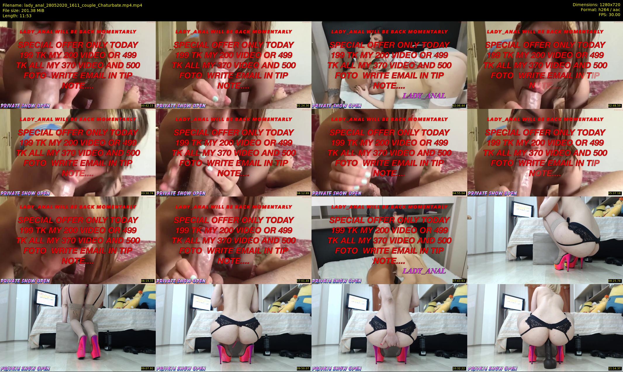lady_anal — 12 minute Chaturbate female cam show recording, 720p, May 28, 2020