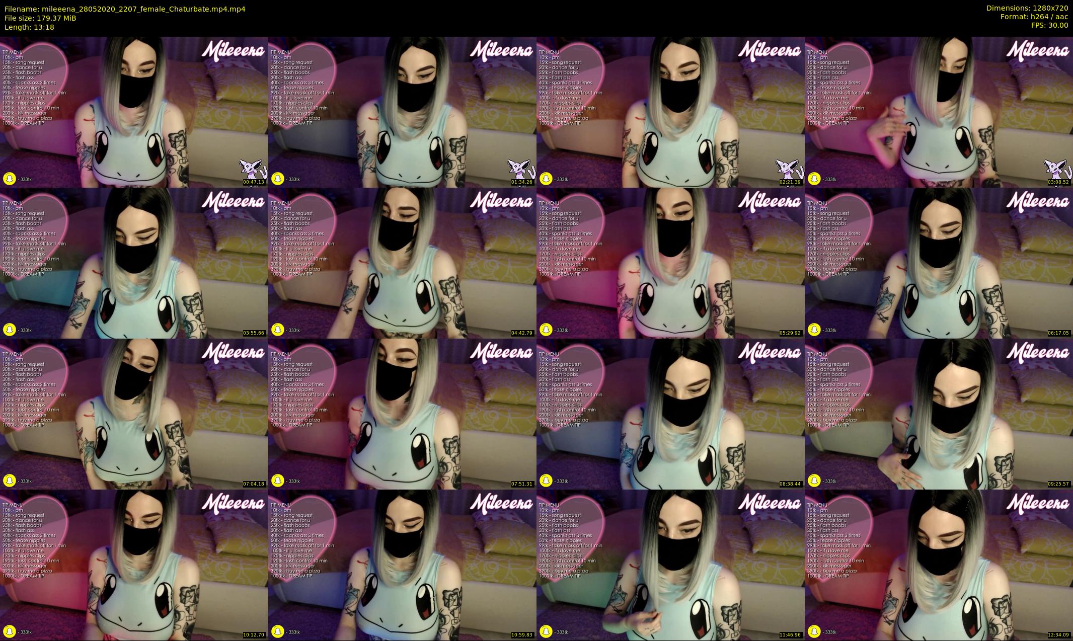 mileeena — 14 minute Chaturbate female cam show recording, 720p, May 28, 2020