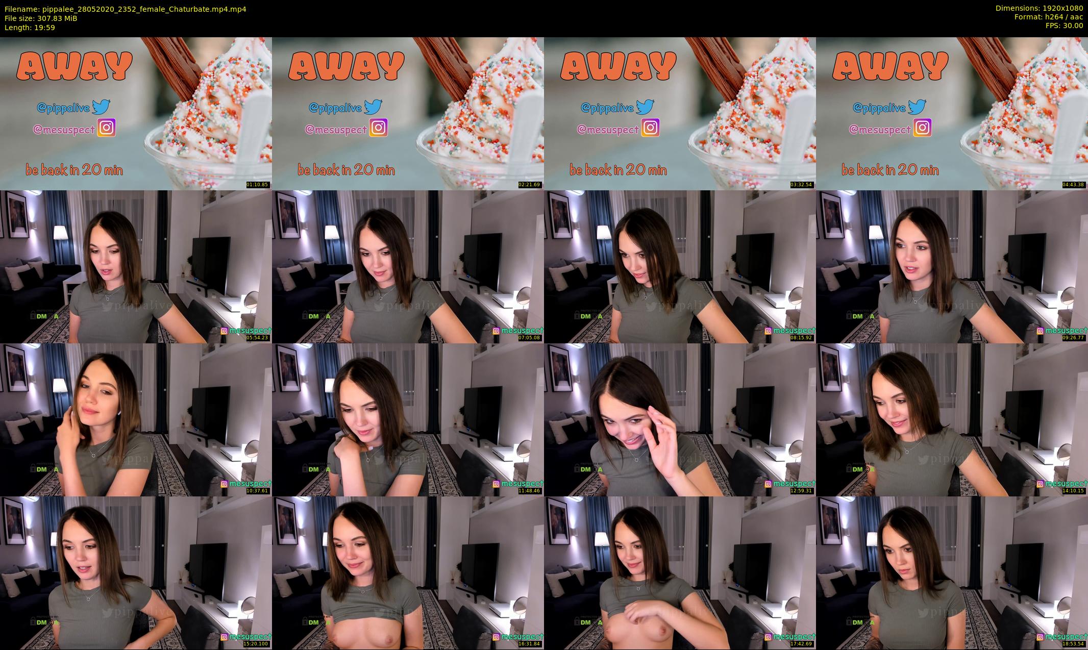 pippalee — 20 minute Chaturbate female cam show recording, 1080p, May 28, 2020