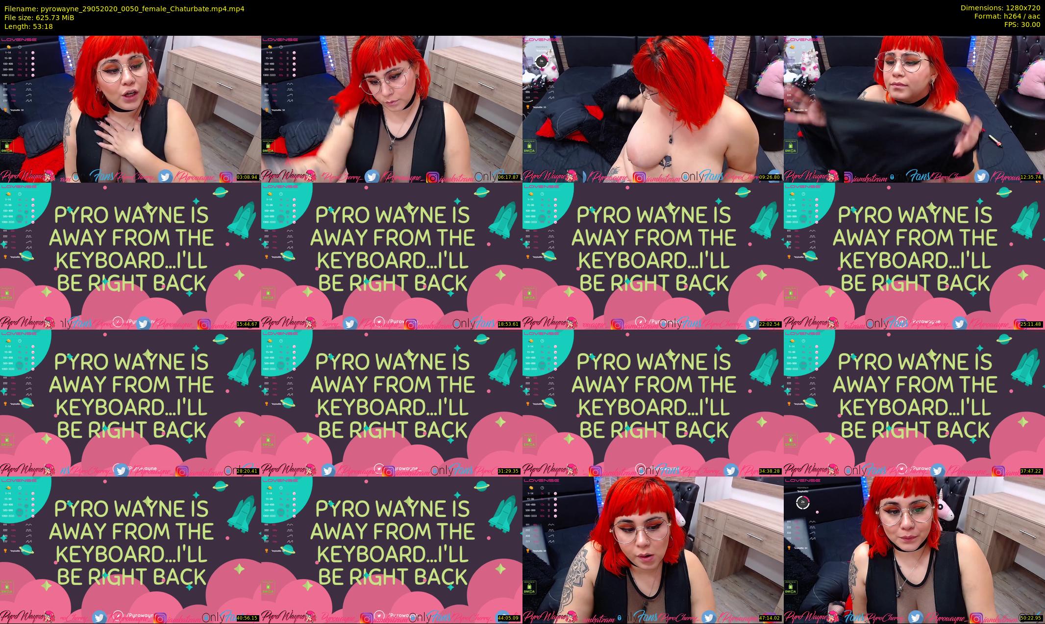 pyrowayne — 54 minute Chaturbate female cam show recording, 720p, May 29, 2020
