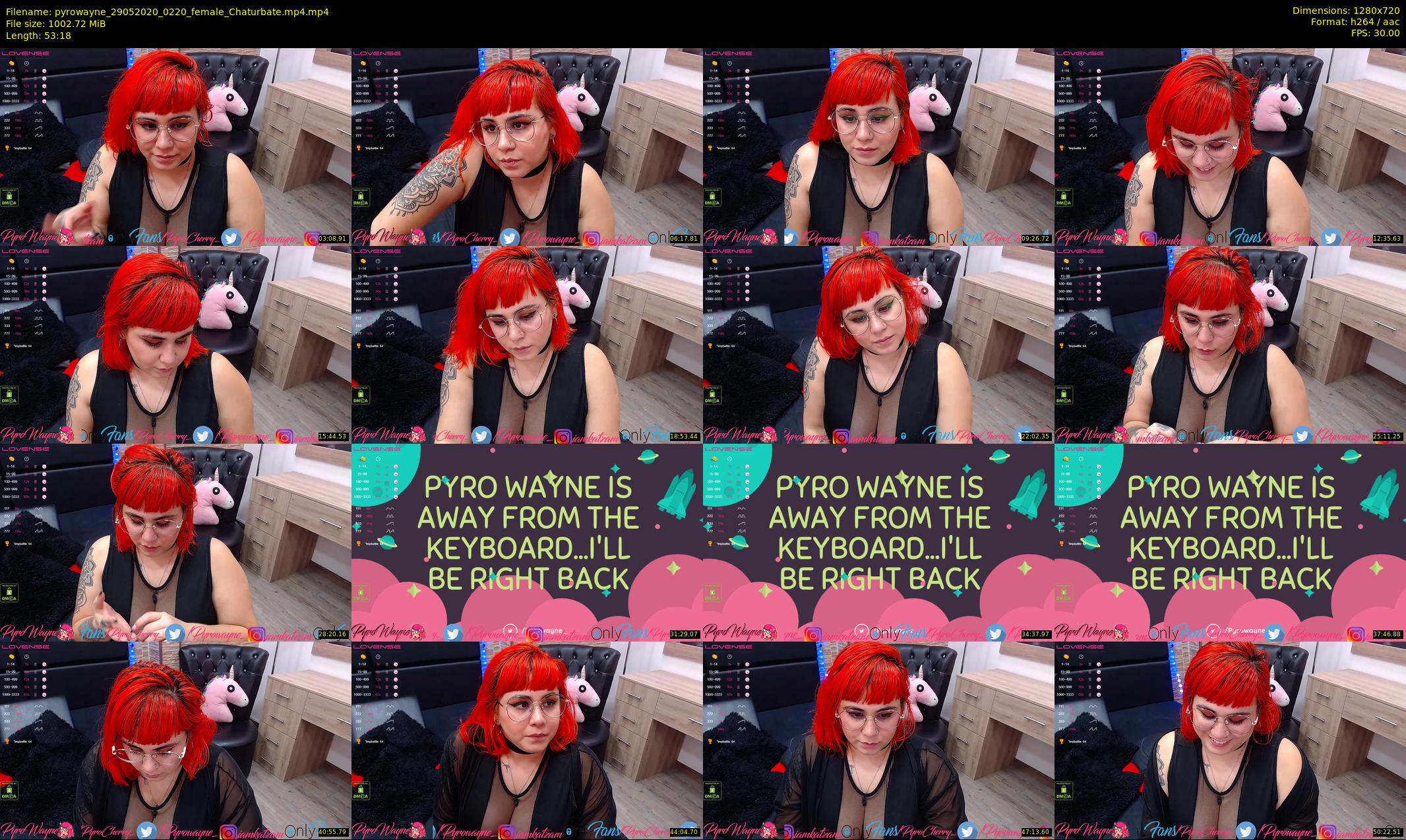pyrowayne — 54 minute Chaturbate female cam show recording, 720p, May 29, 2020