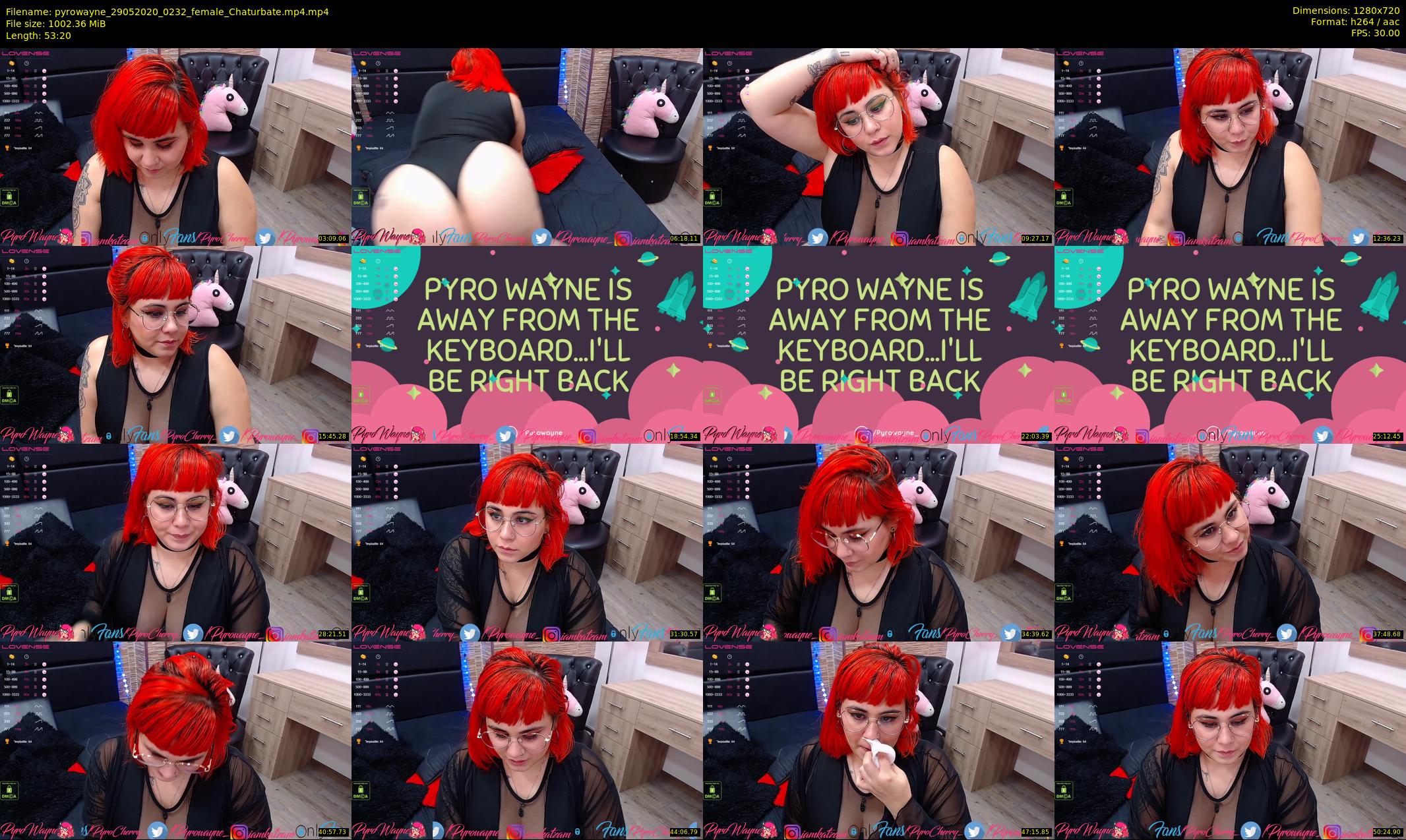 pyrowayne — 54 minute Chaturbate female cam show recording, 720p, May 29, 2020