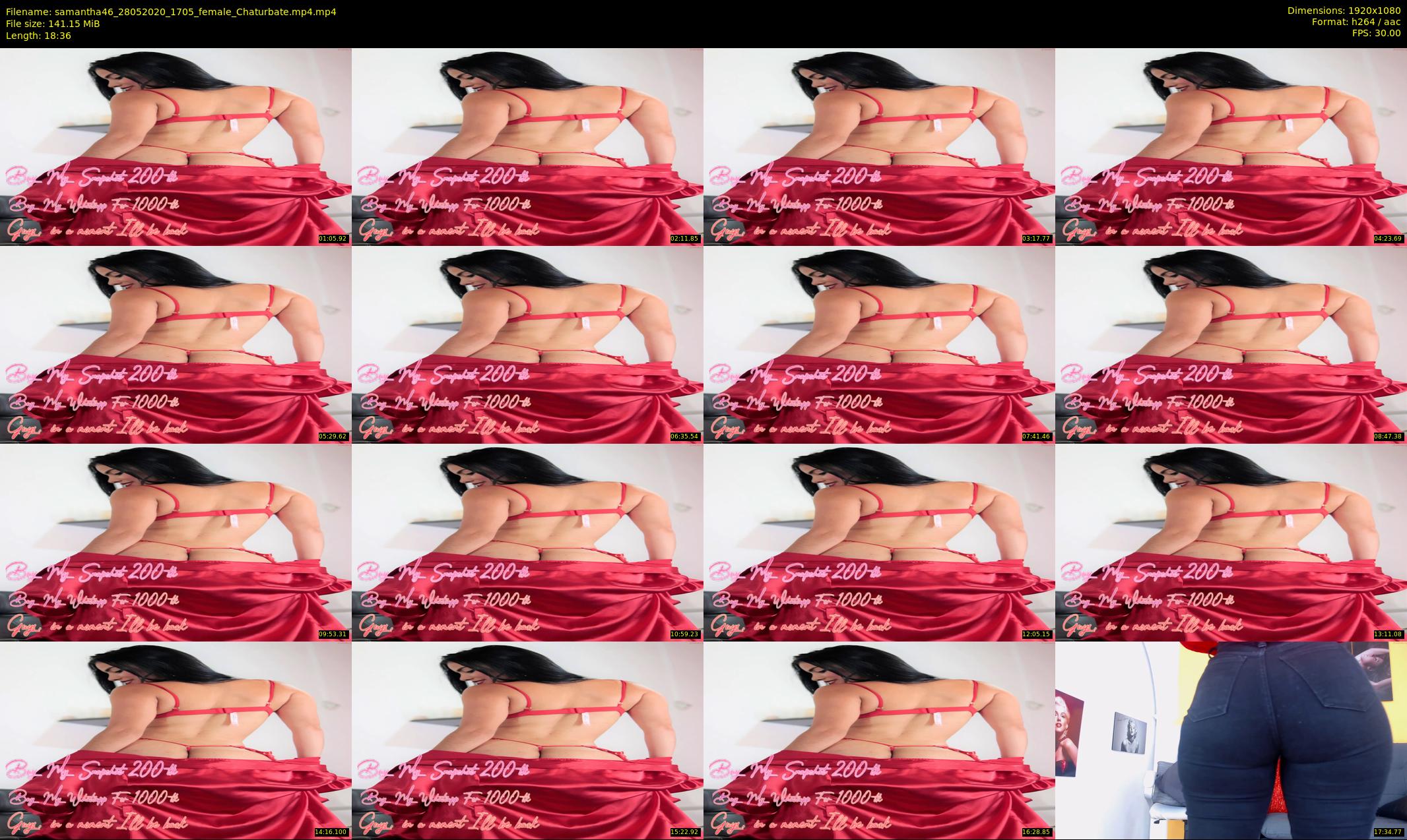 samantha46 — 19 minute Chaturbate female cam show recording, 1080p, May 28, 2020