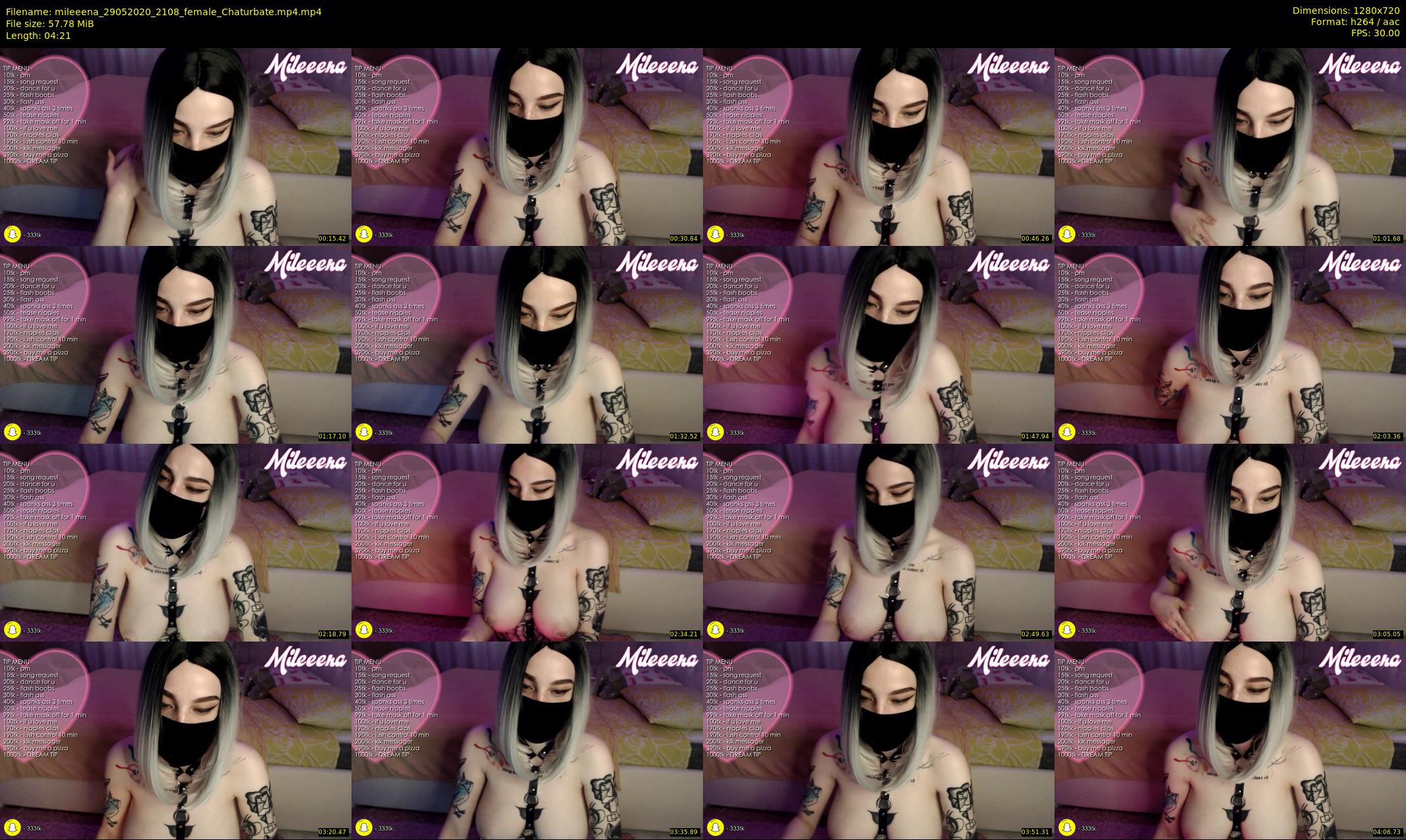 mileeena — 5 minute Chaturbate female cam show recording, 720p, May 29, 2020