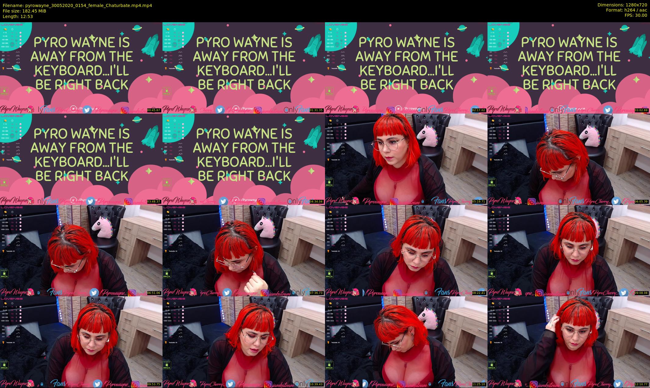pyrowayne — 13 minute Chaturbate female cam show recording, 720p, May 30, 2020