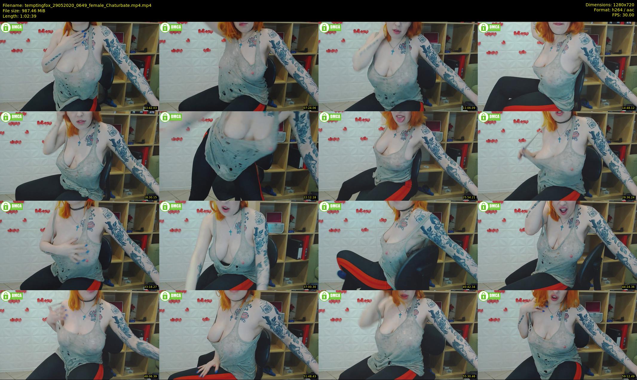 temptingfox — 63 minute Chaturbate female cam show recording, 720p, May 29, 2020