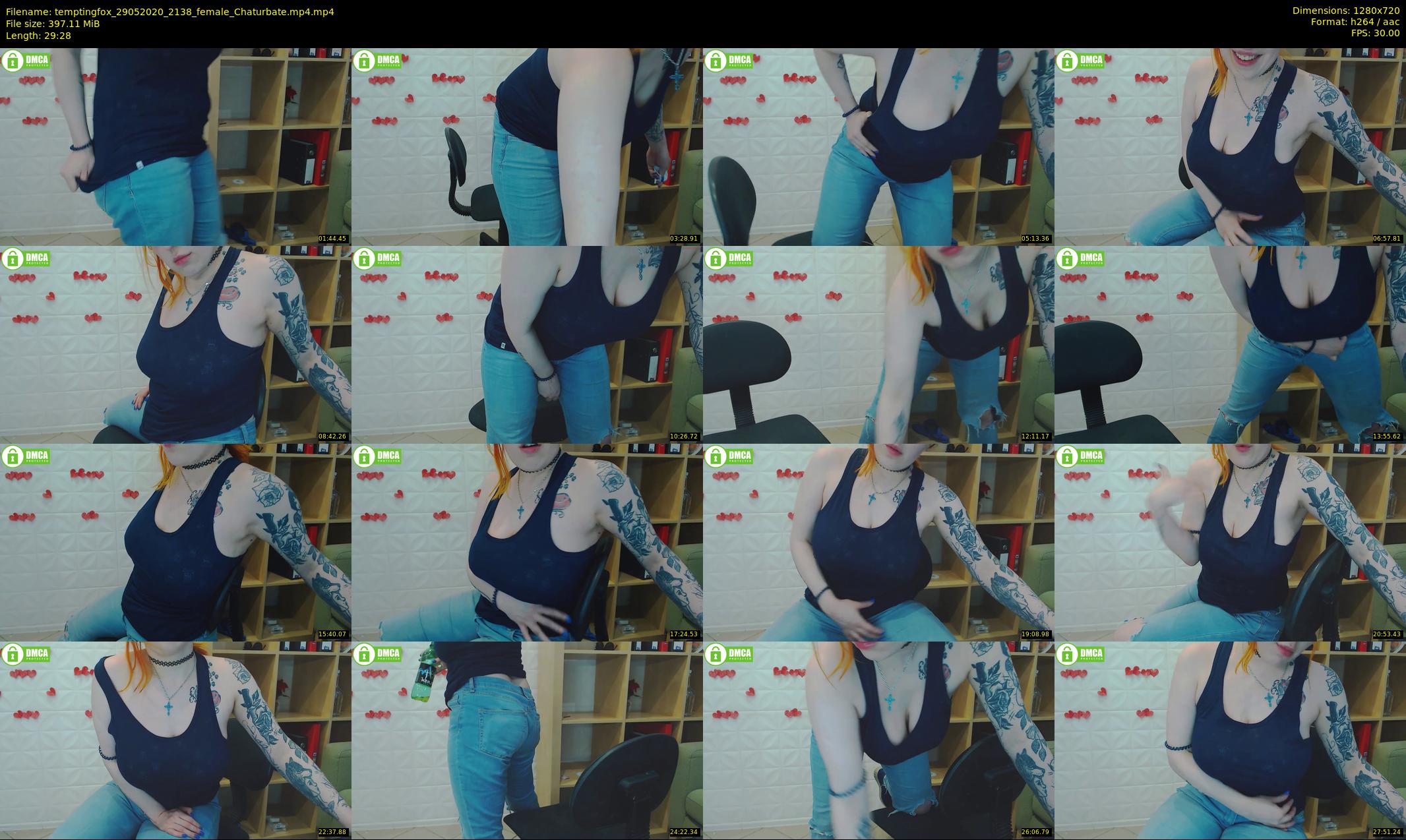 temptingfox — 30 minute Chaturbate female cam show recording, 720p, May 29, 2020