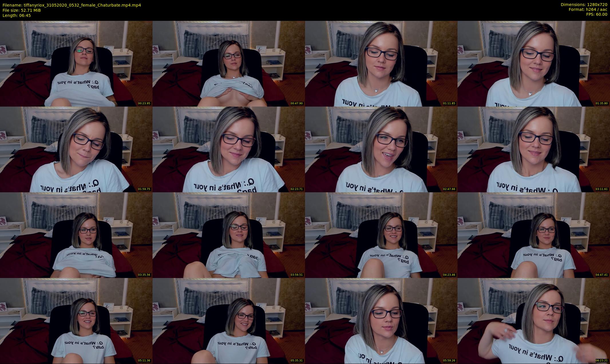 tiffanyriox — 7 minute Chaturbate female cam show recording, 720p, May 31, 2020