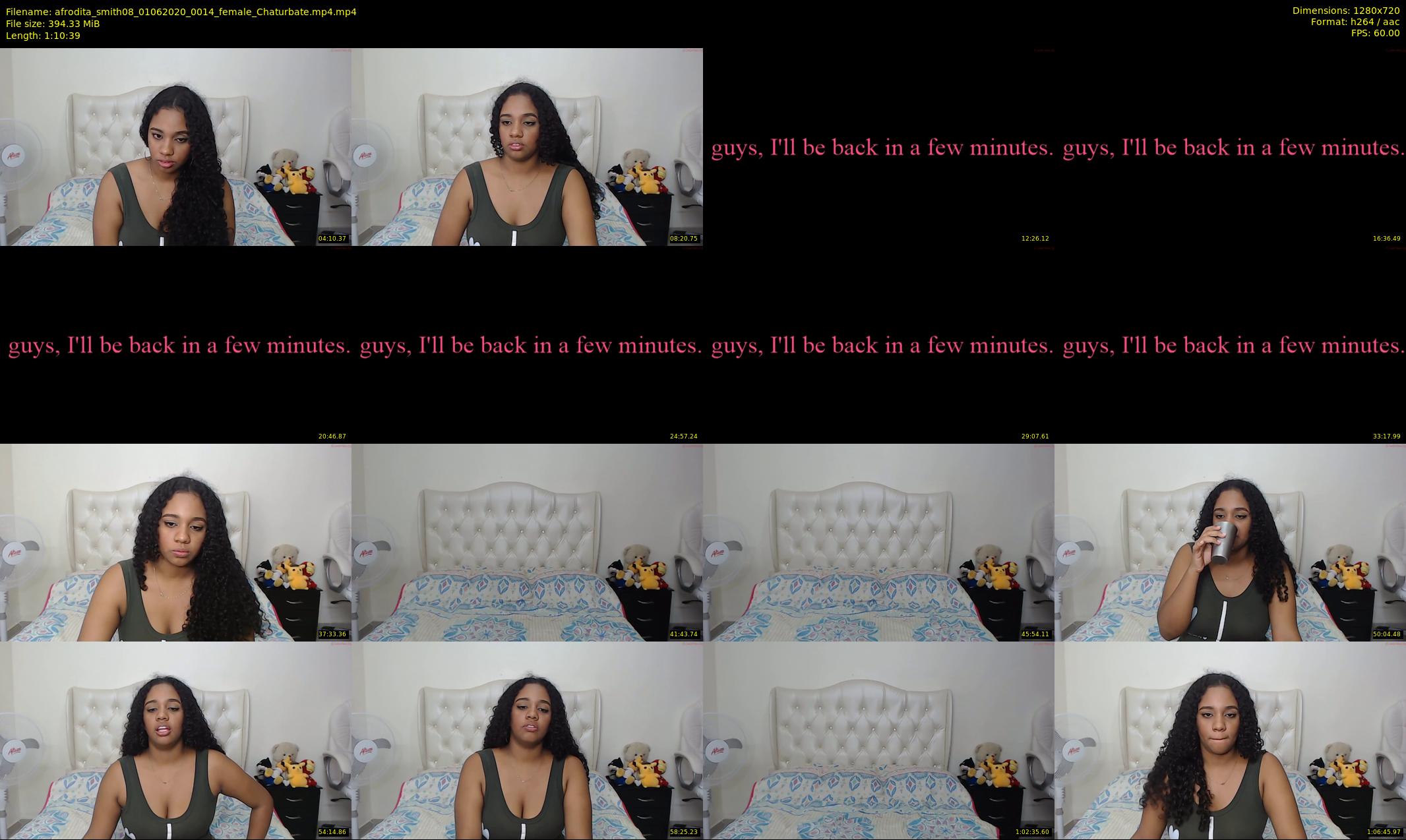 afrodita_smith08 — 71 minute Chaturbate female cam show recording, 720p, Jun 1, 2020