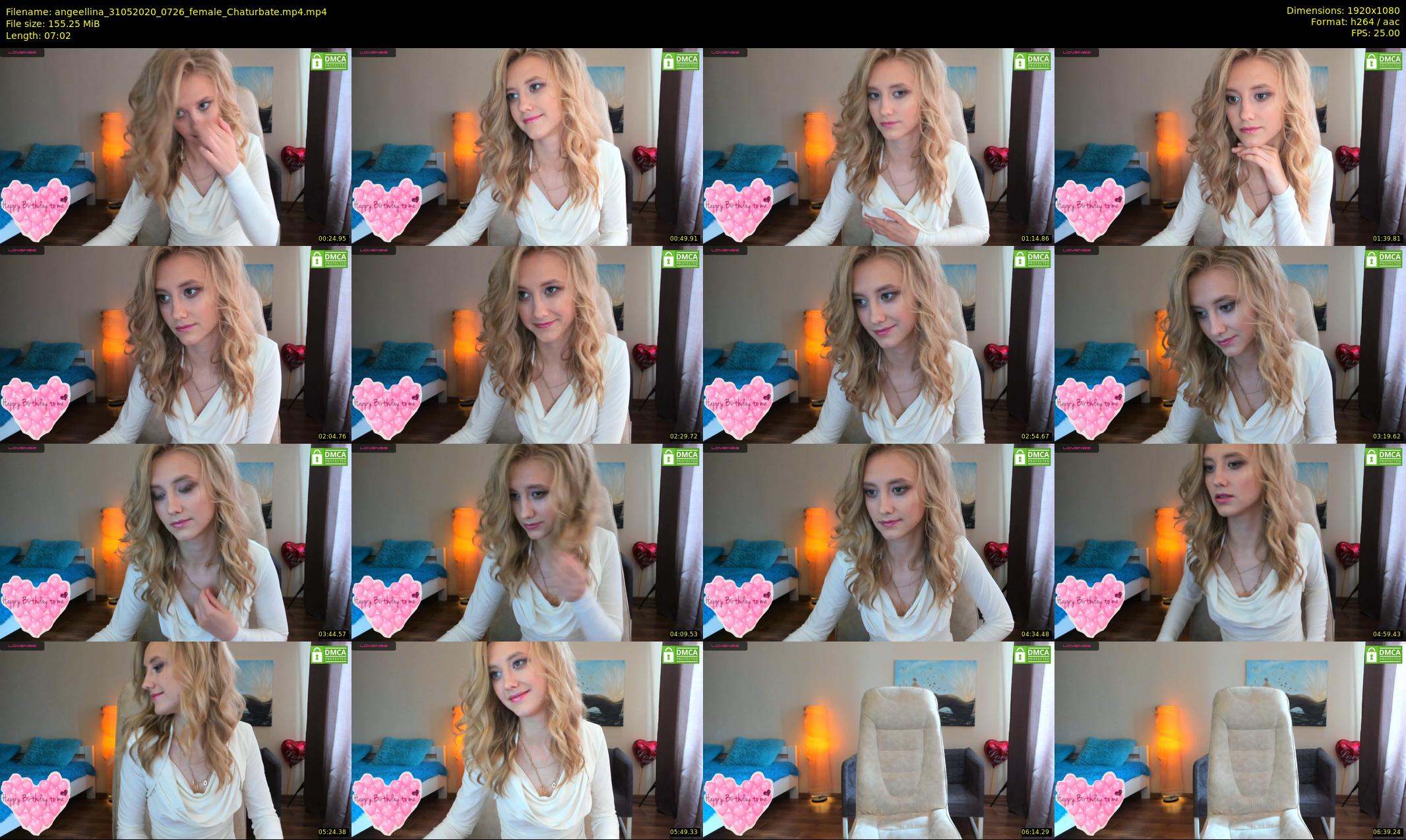 angeellina — 8 minute Chaturbate female cam show recording, 1080p, May 31, 2020