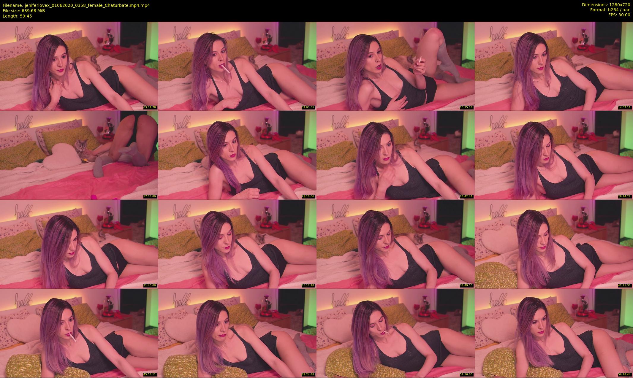 jeniferlovex — 60 minute Chaturbate female cam show recording, 720p, Jun 1, 2020