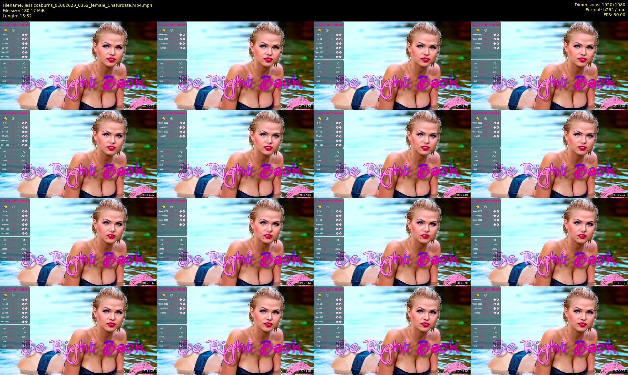 jessiccaburns — 16 minute Chaturbate female cam show recording, 1080p, Jun 1, 2020