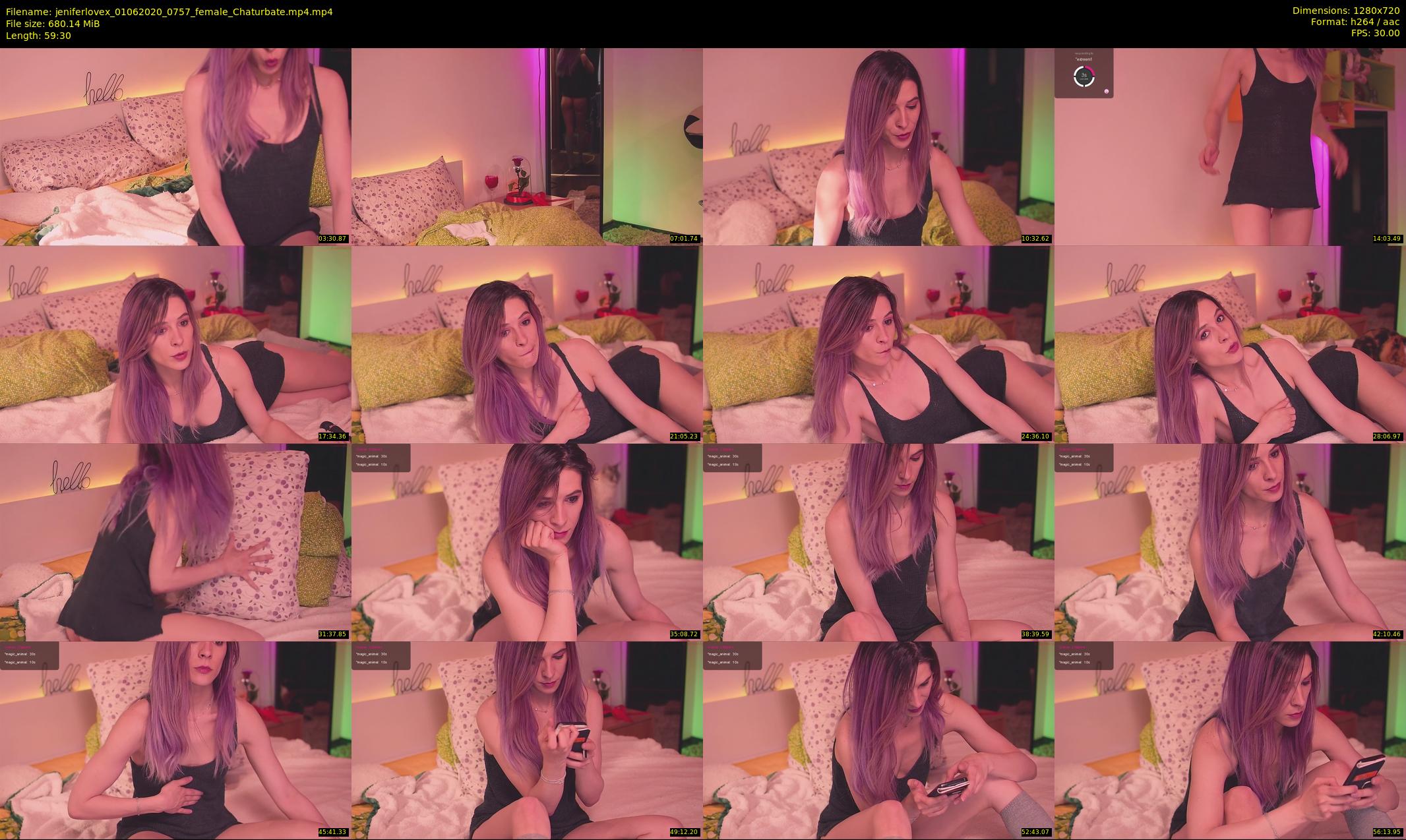 jeniferlovex — 60 minute Chaturbate female cam show recording, 720p, Jun 1, 2020