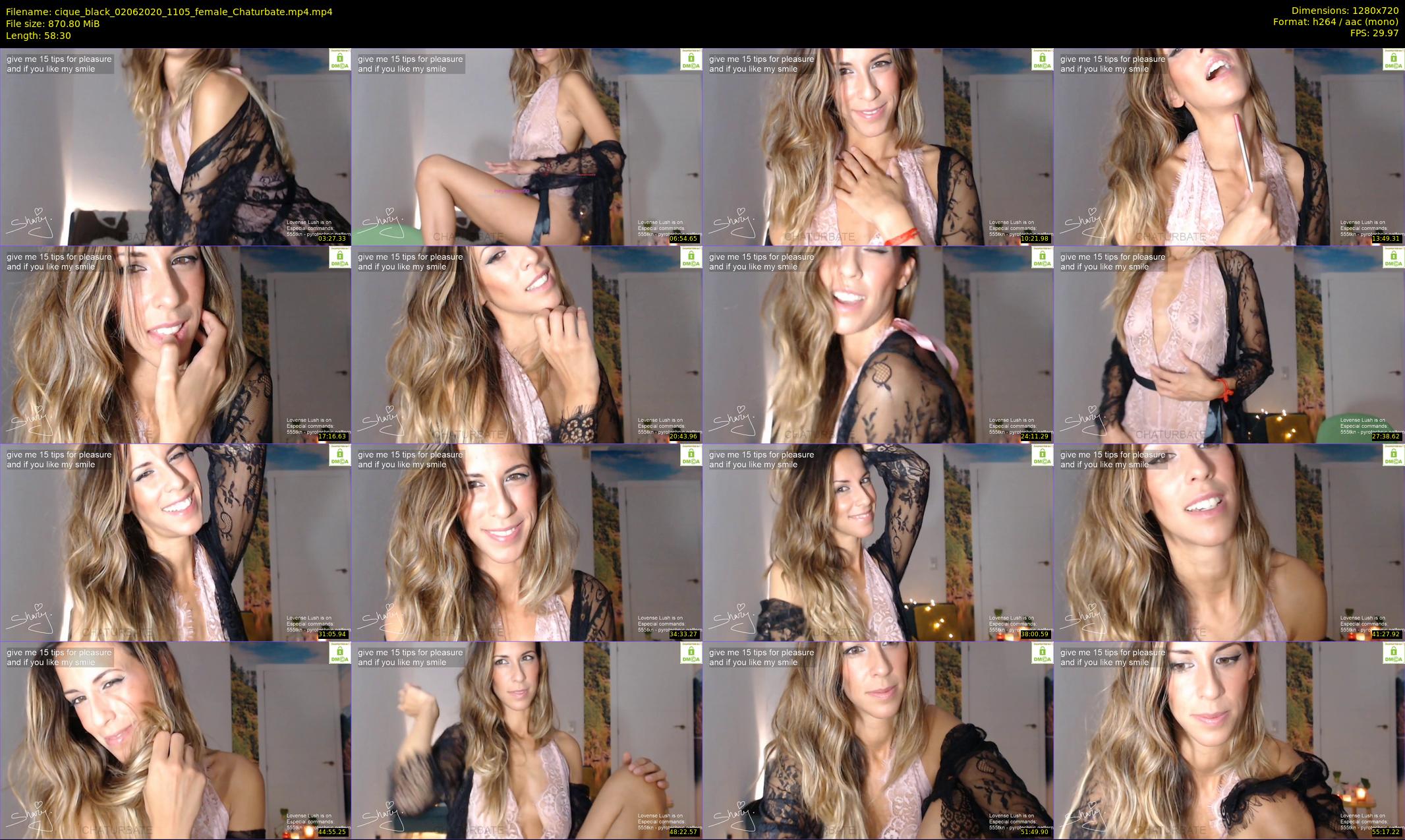 cique_black — 59 minute Chaturbate female cam show recording, 720p, Jun 2, 2020