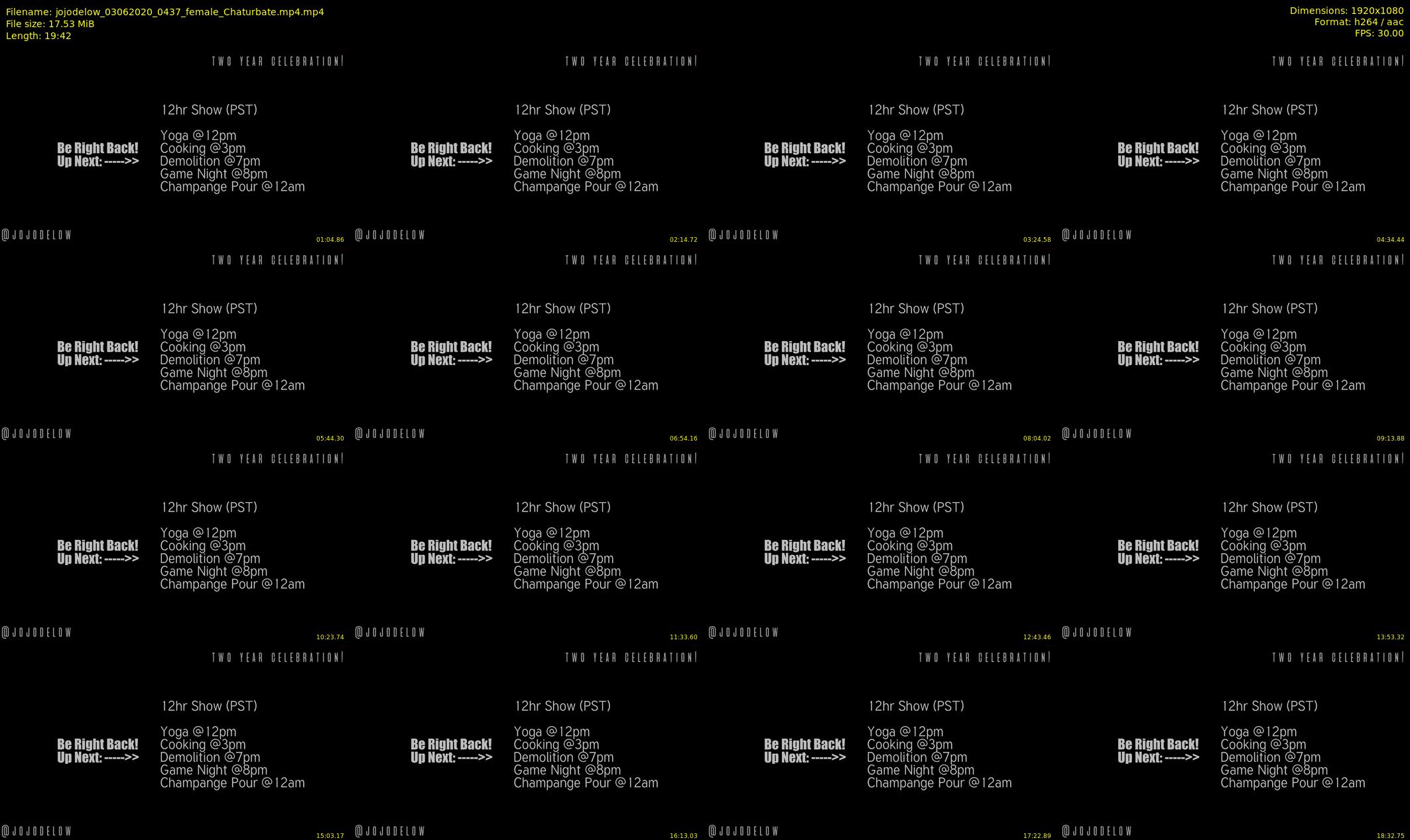 jojodelow — 20 minute Chaturbate female cam show recording, 1080p, Jun 3, 2020