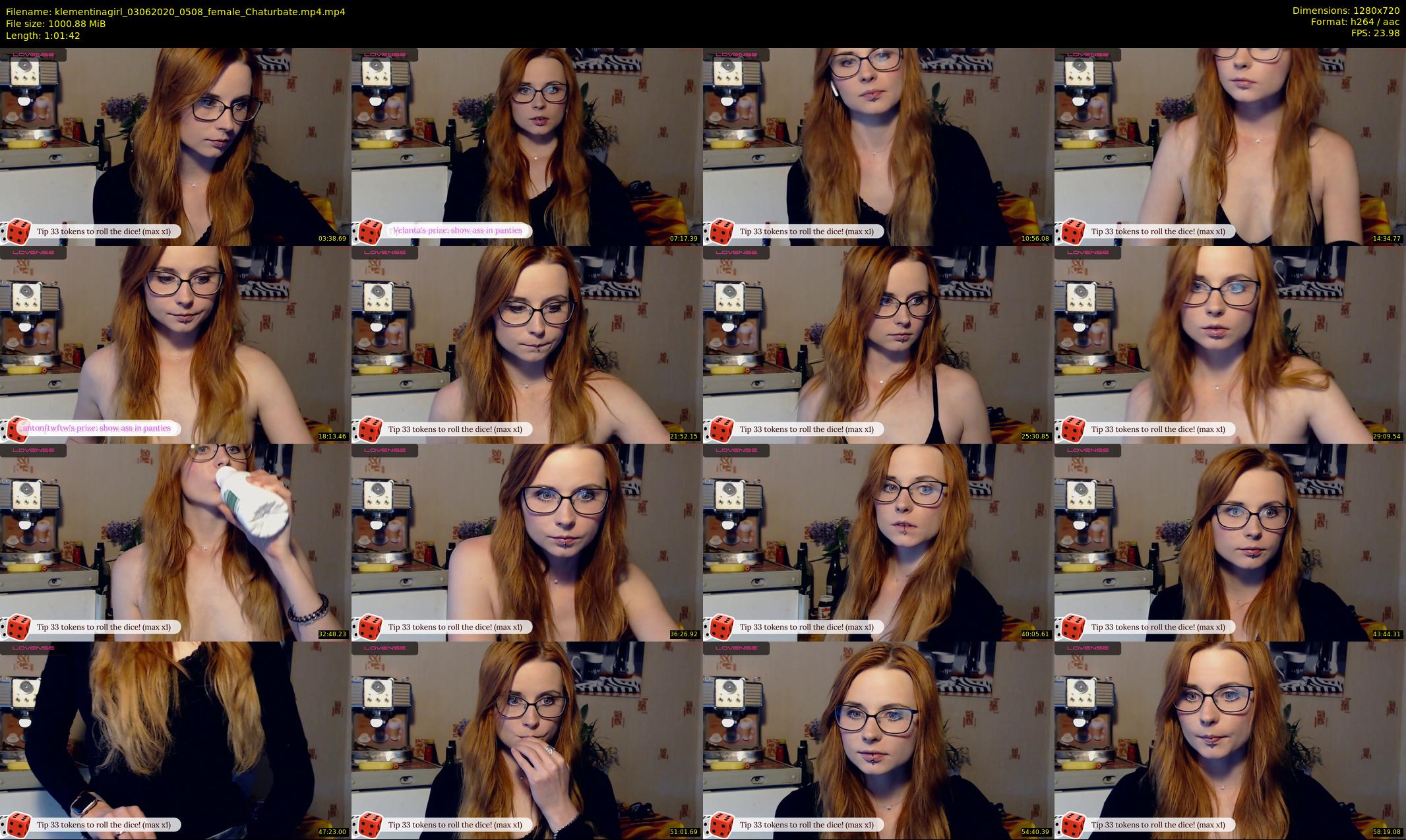 klementinagirl — 62 minute Chaturbate female cam show recording, 720p, Jun 3, 2020
