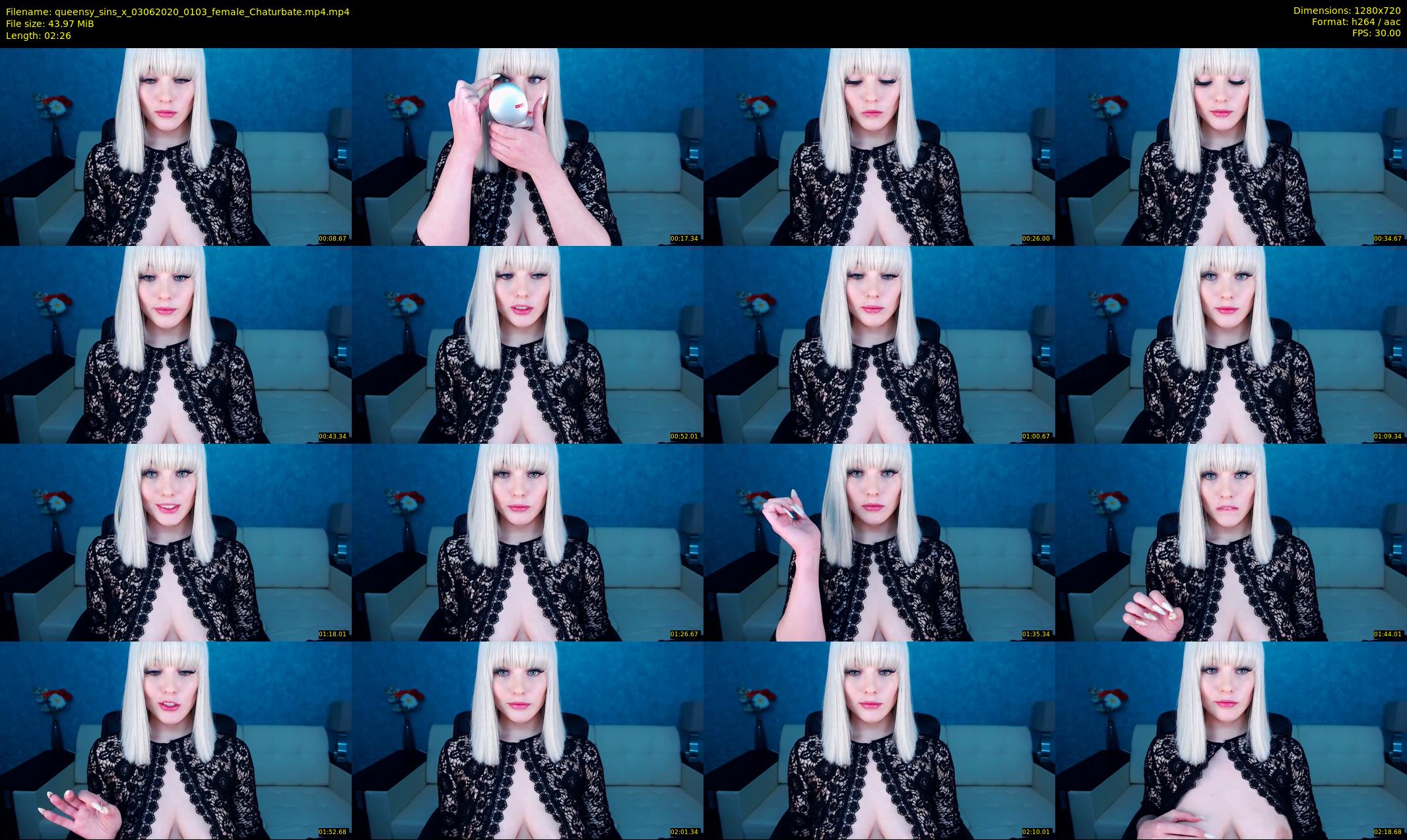 queensy_sins_x — 3 minute Chaturbate female cam show recording, 720p, Jun 3, 2020