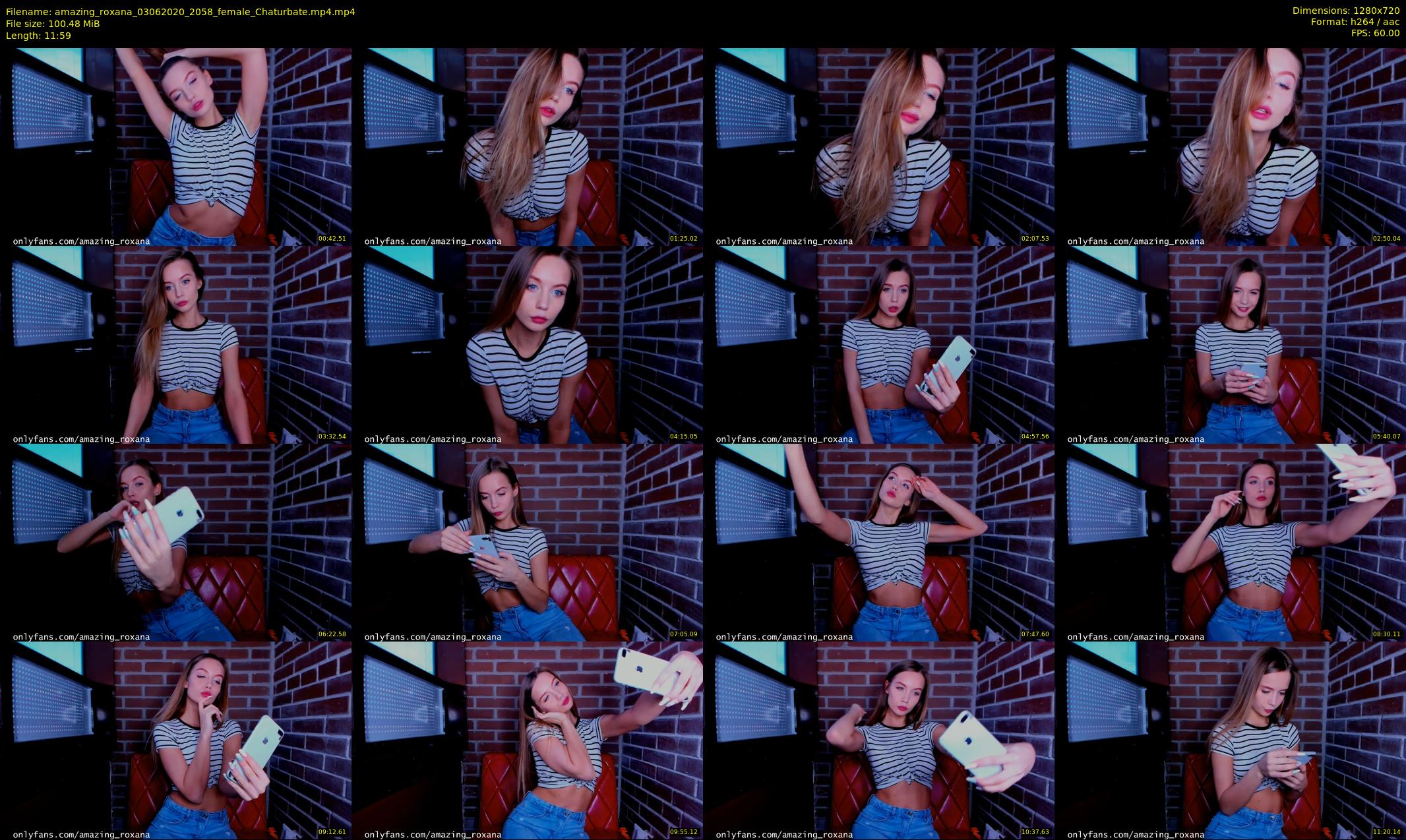 amazing_roxana — 12 minute Chaturbate female cam show recording, 720p, Jun 3, 2020