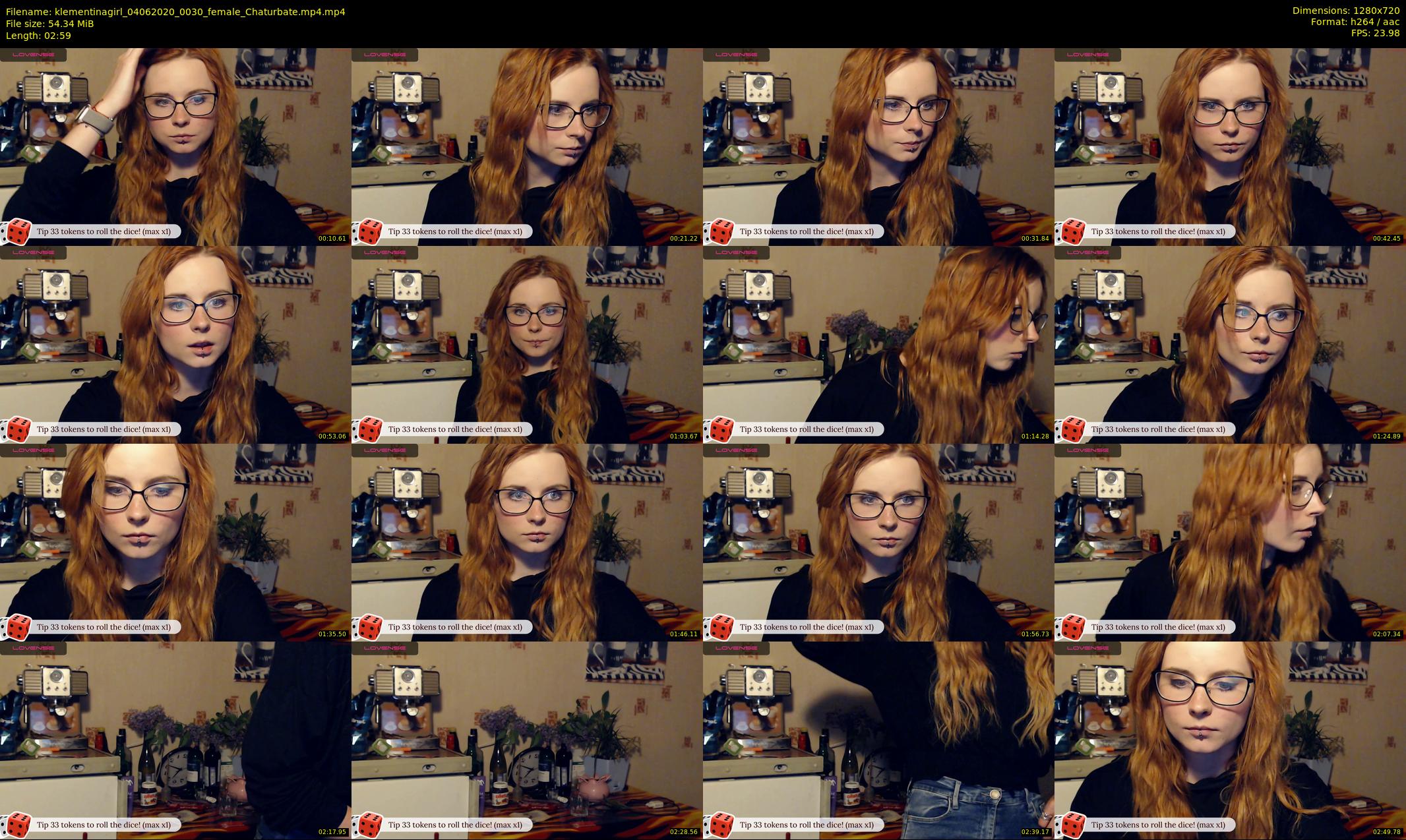 klementinagirl — 3 minute Chaturbate female cam show recording, 720p, Jun 4, 2020