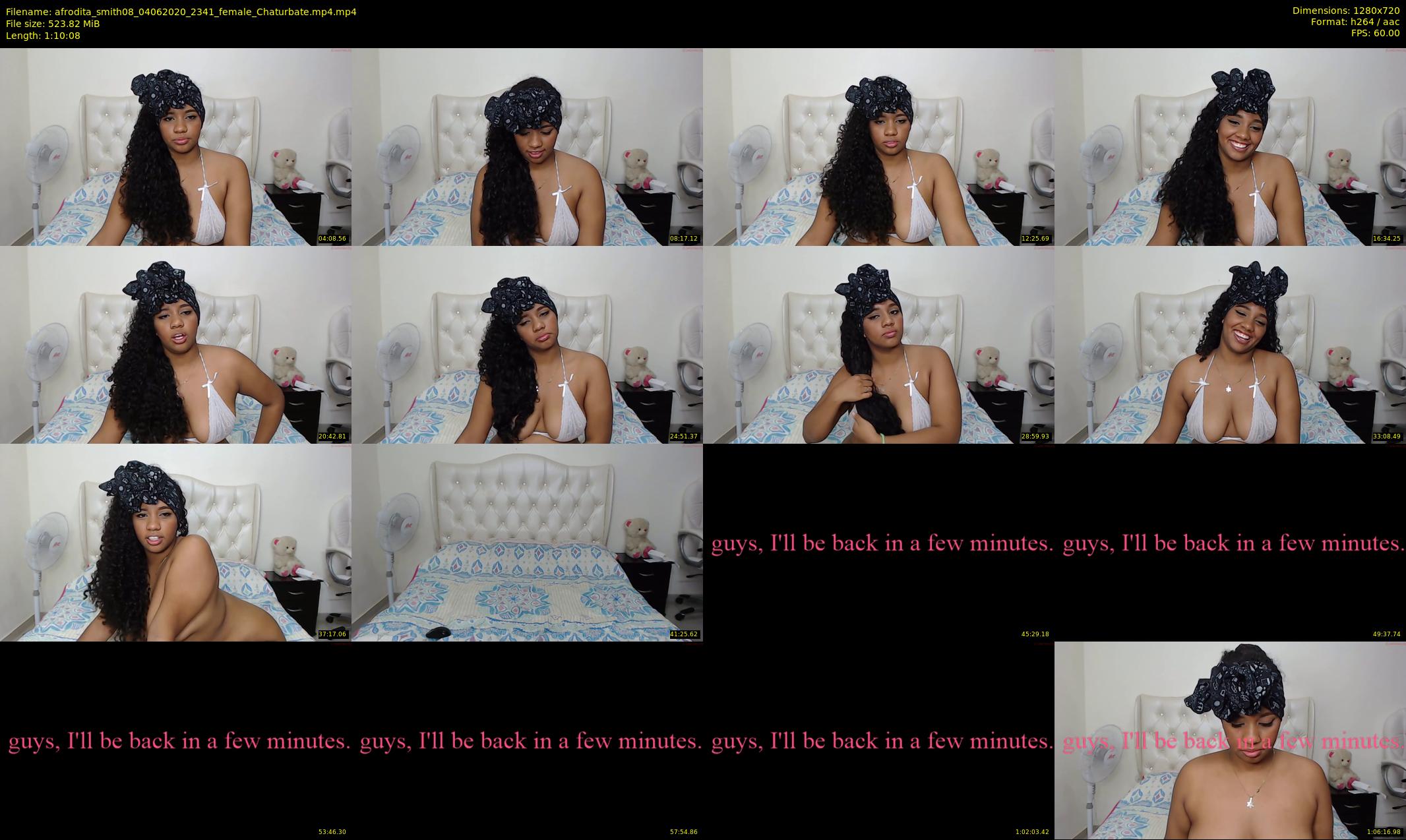 afrodita_smith08 — 71 minute Chaturbate female cam show recording, 720p, Jun 4, 2020