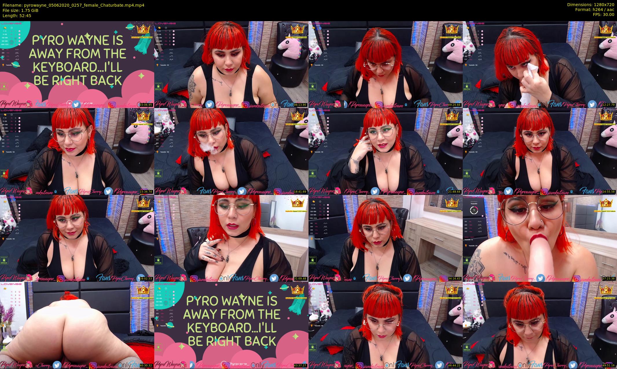 pyrowayne — 53 minute Chaturbate female cam show recording, 720p, Jun 5, 2020