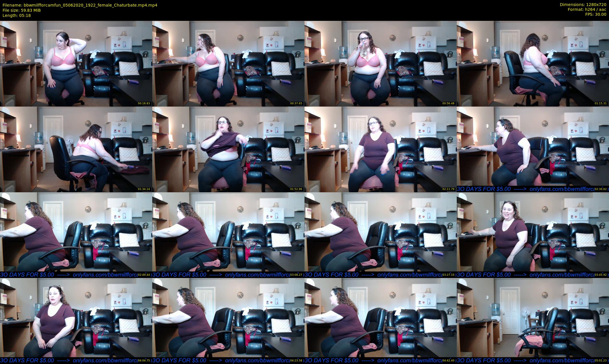bbwmilfforcamfun — 6 minute Chaturbate female cam show recording, 720p, Jun 5, 2020